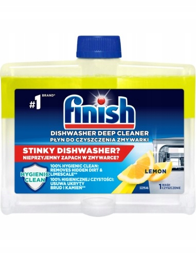 2x FINISH PŁYN CZYSZCZĄCY DO ZMYWAREK LEMON 250ML - SKUTECZNOŚĆ I ŚWIEŻOŚĆ