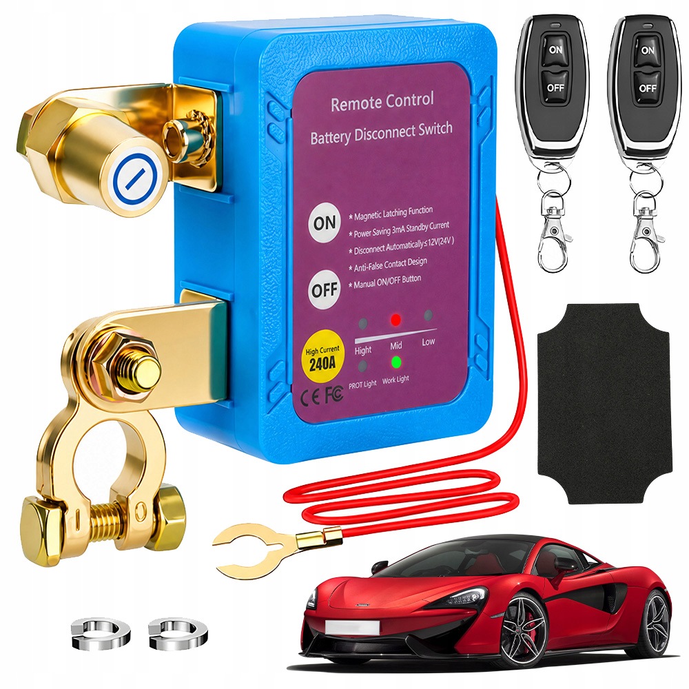 Dálkový Automatický Vypínač Odpojovač Baterie Úsporný 2 Ovladače