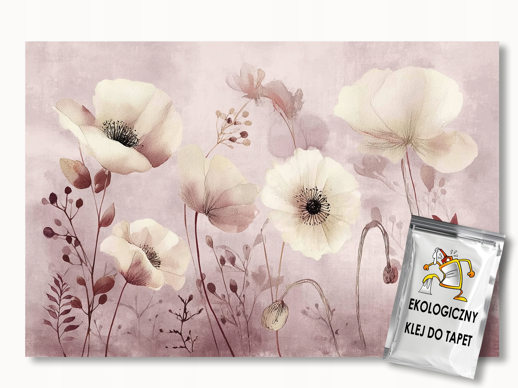Fototapeta Flizelina Akvarel Rostliny Květy Růží Shabby Chic 350x256 155g