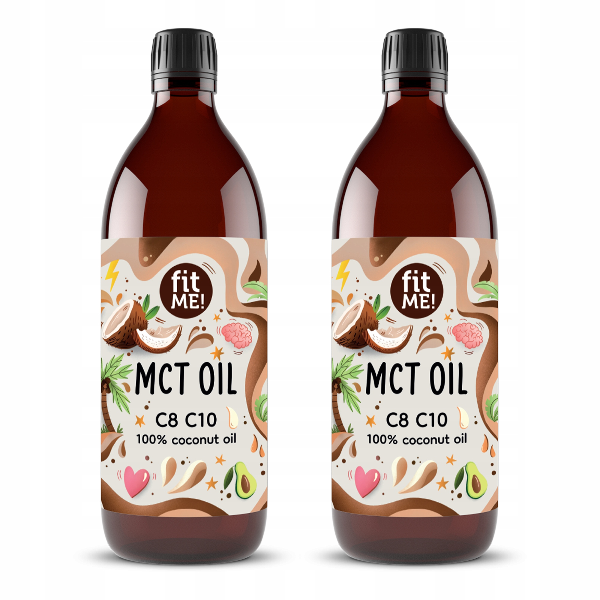 Olej Mct 100% Kokosowy C8 C10 2x500ml mct oil fit keto redukcja naturalny