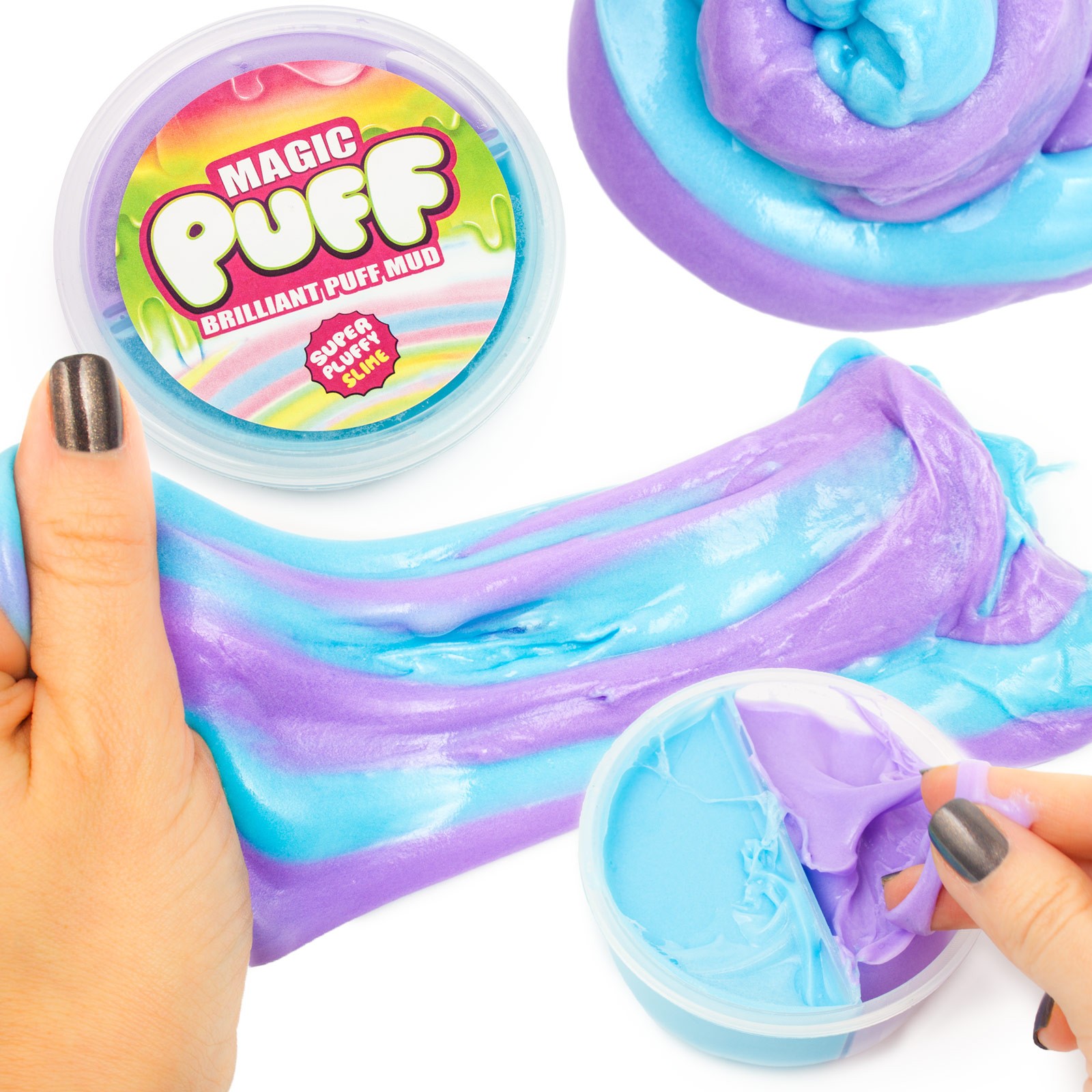 SLIME PUFF MASA PLASTYCZNA SENSORYCZNA DWA KOLORY - SLAJM GLUTEK