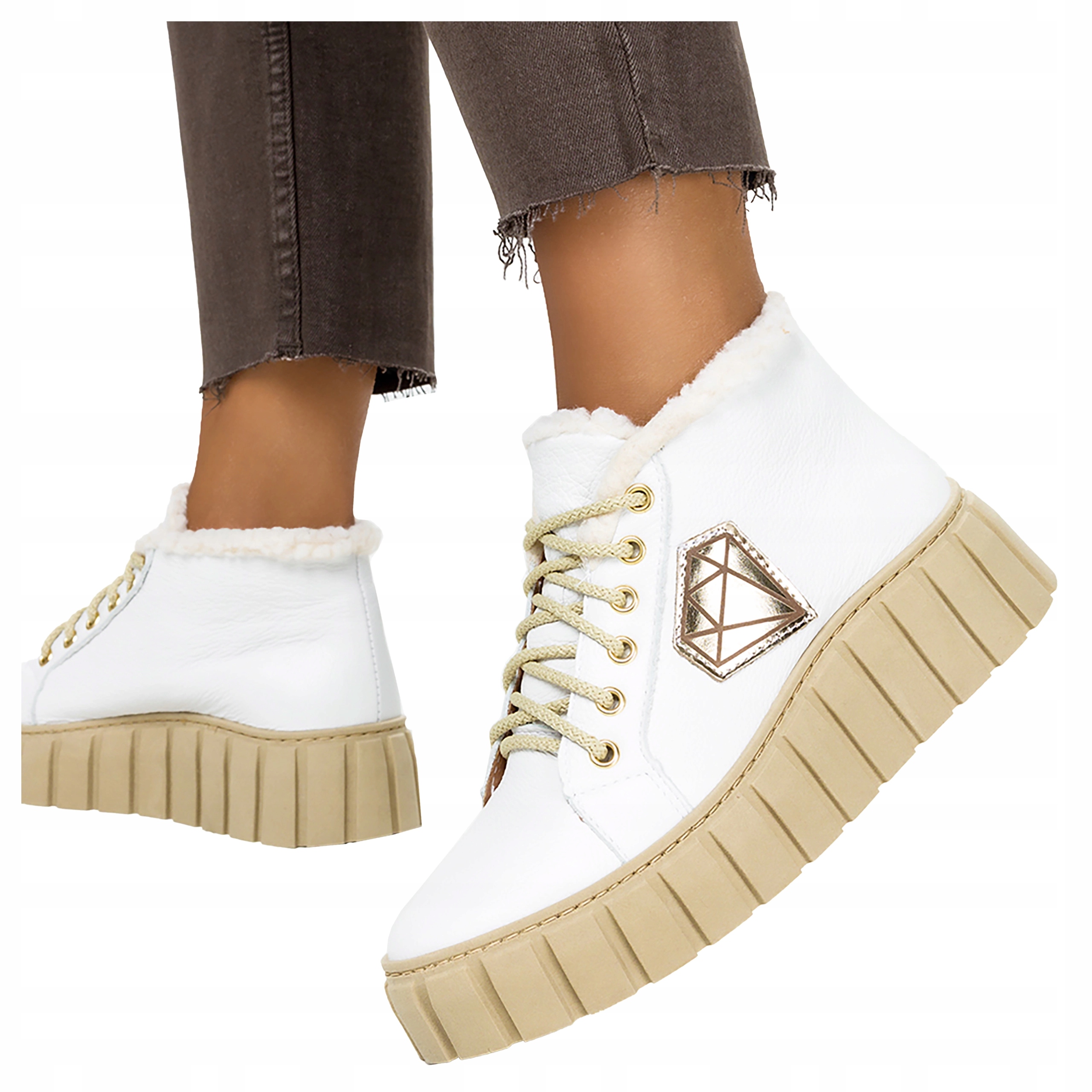 Sněhule Kotníkové Boty boty Kožíšek na platformě Tenisky Polský Výrobek vel. 37