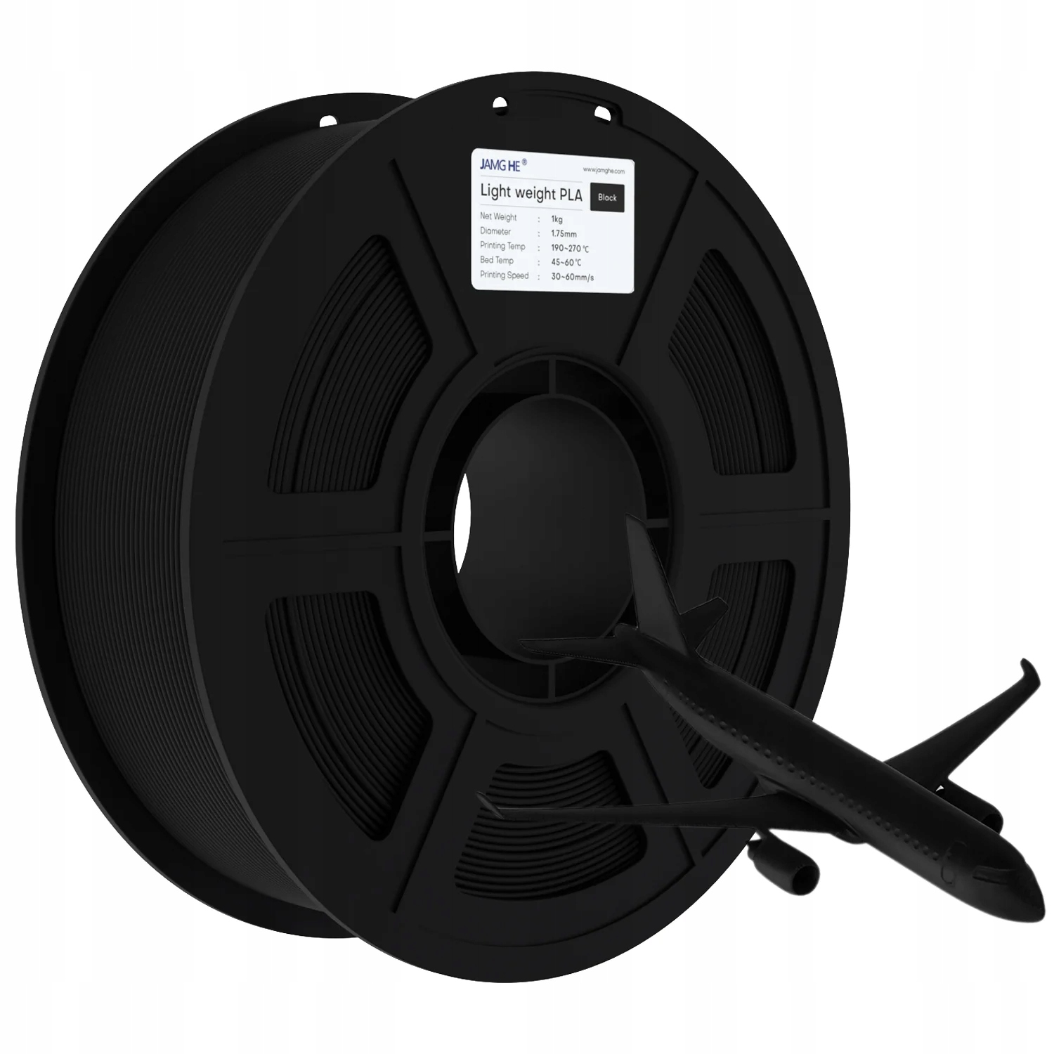 Jamghe Lw-pla Czarny 1,75mm 1kg Filament do druku 3D