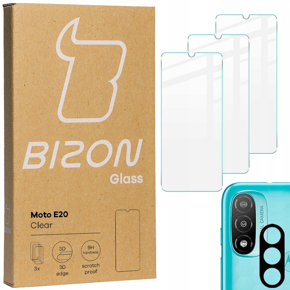 

Szkło hartowane Bizon do Moto E20 na aparat
