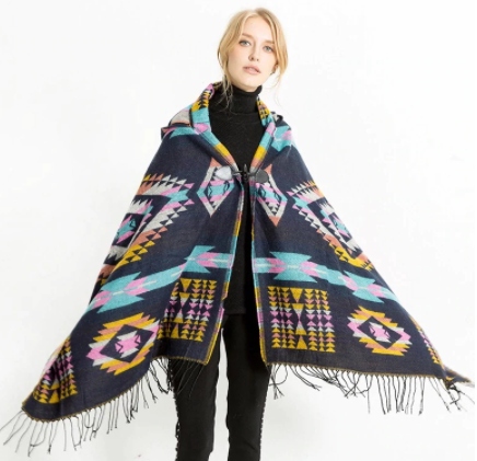 PONCHO PONCZO NARZUTKA AZTECKIE PERU KASZMIROWE