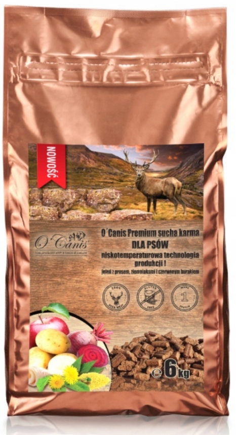 Levně Suché krmivo pro psa O'Canis Premium jelen bramborový červená řepa 6 kg