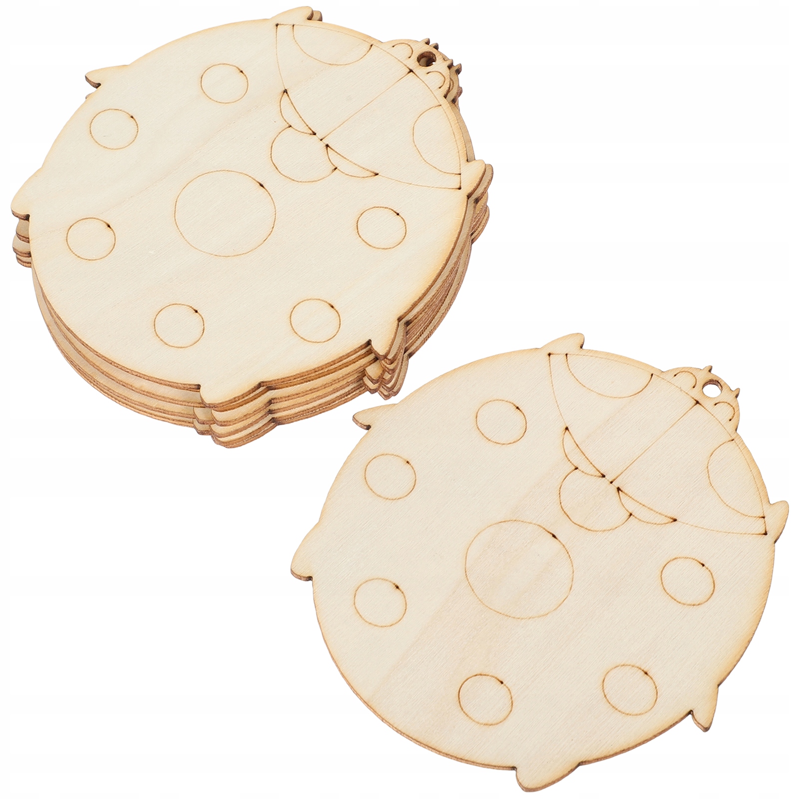 20 SZT. NIEDOKOŃCZONYCH WYCIĘĆ DREWNIANYCH BIEDRONKA Marka bez marki