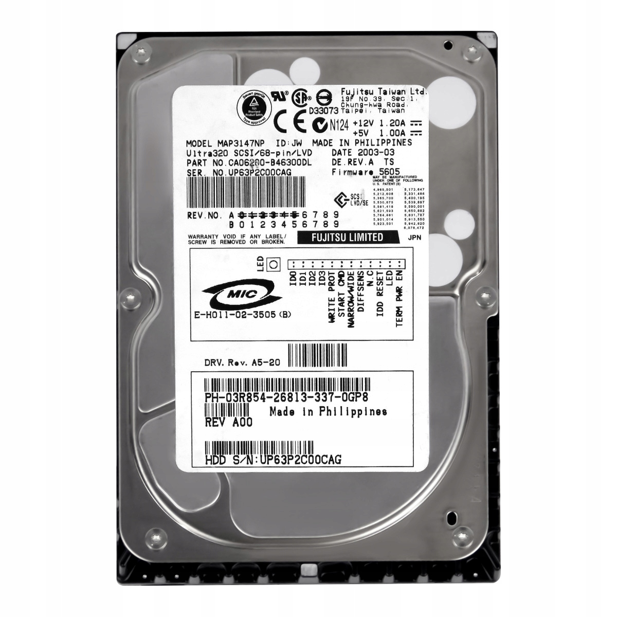 Dell 03R854 147GB 10K 8MB Scsi U320 3.5'' MAP3147NP