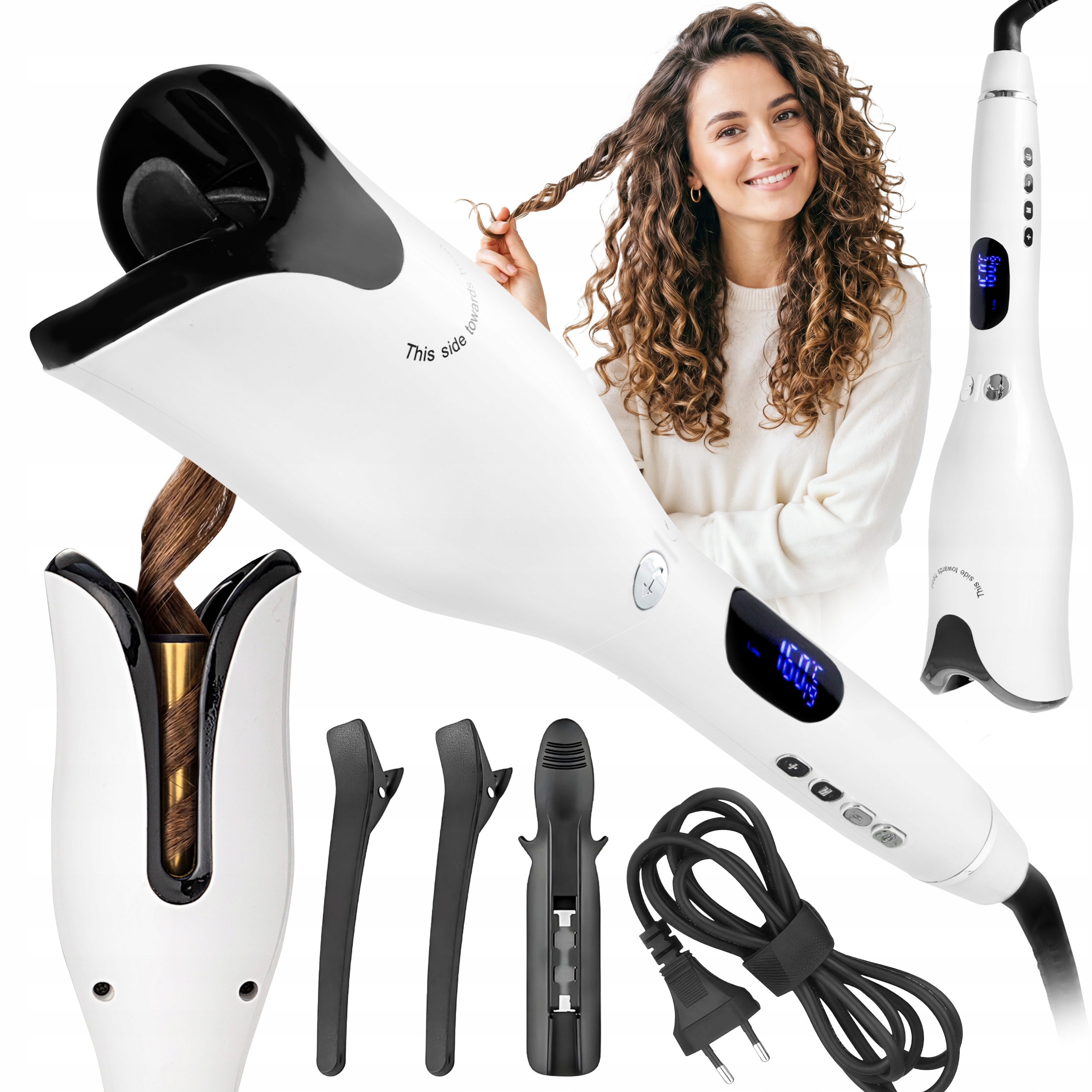 Automatická Rotační Keramická Kulma S Regulací Vlnovitosti LCD 80-210°C