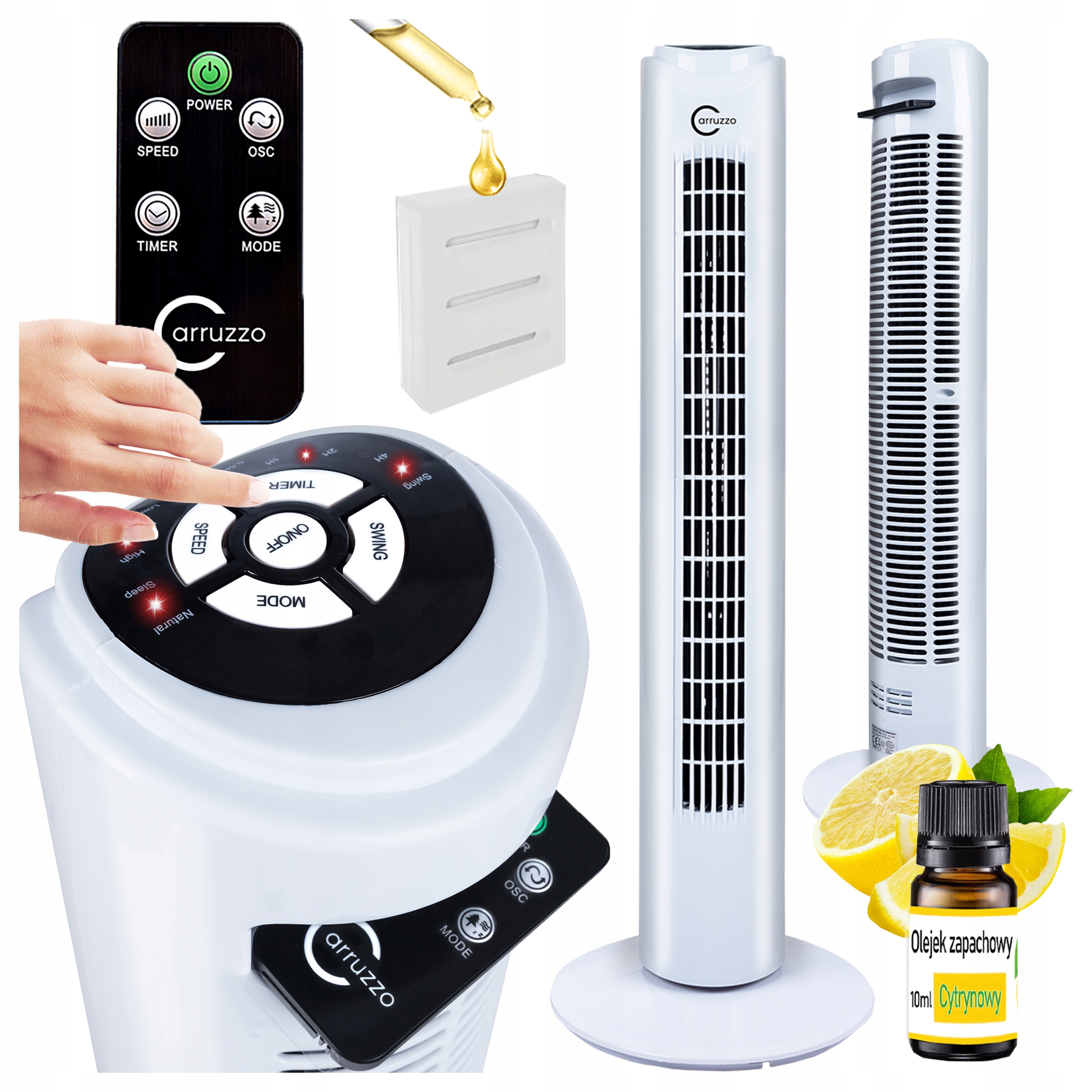 Sloupový ventilátor s dálkovým ovládáním Stojící Oscilace Časovač Olej Aromaterapie
