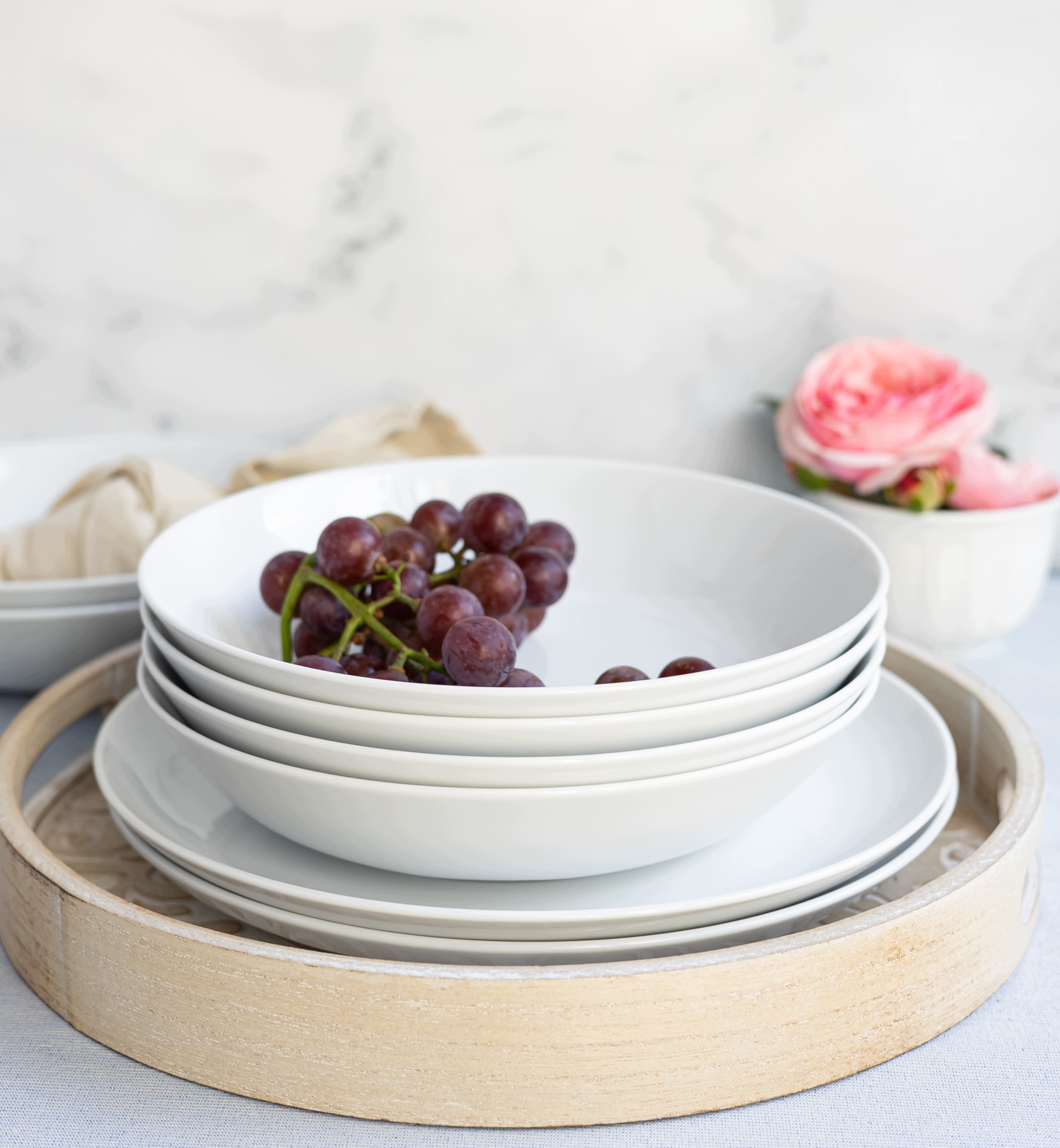 Lubiana Home Serwis obiadowy 72 el 24 osoby biała porcelana