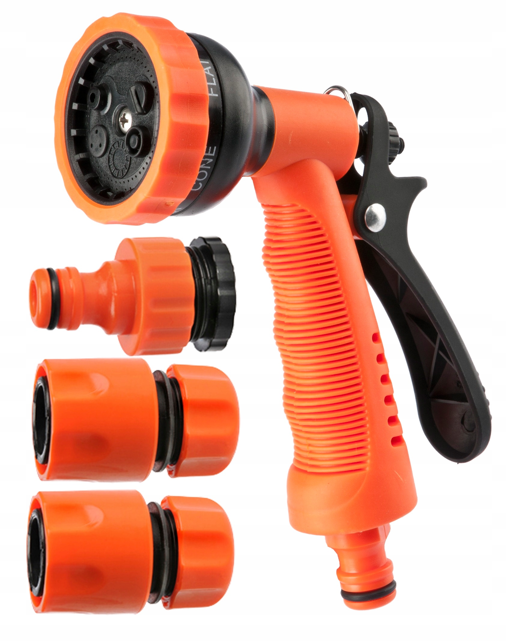 PISTOLET ZRASZAJĄCY ZRASZACZ OGRODOWY WIELOFUNKCYJNY + ZESTAW ZŁĄCZEK 1/2