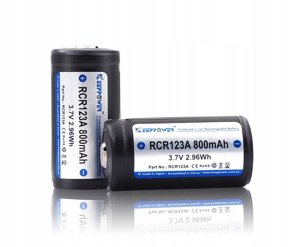 Akumulator KeepPower RCR123A 800mAh Li-ION 16340 Protected 3,7V 1/2A Pojemność 800 mAh