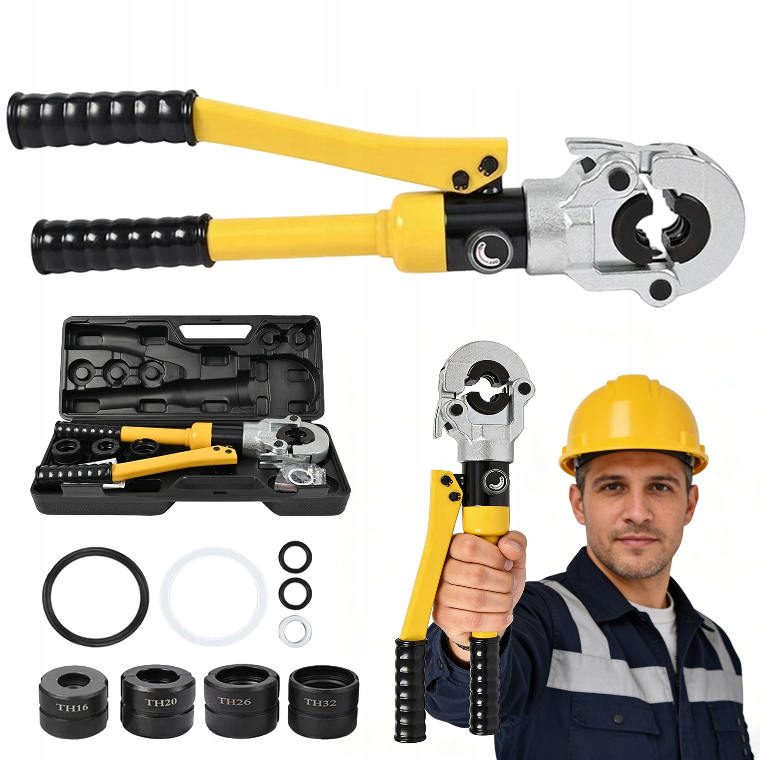 Ruční Upínač Trubek Hydraulický S Matricemi 6 Ks Sada S Kufrem