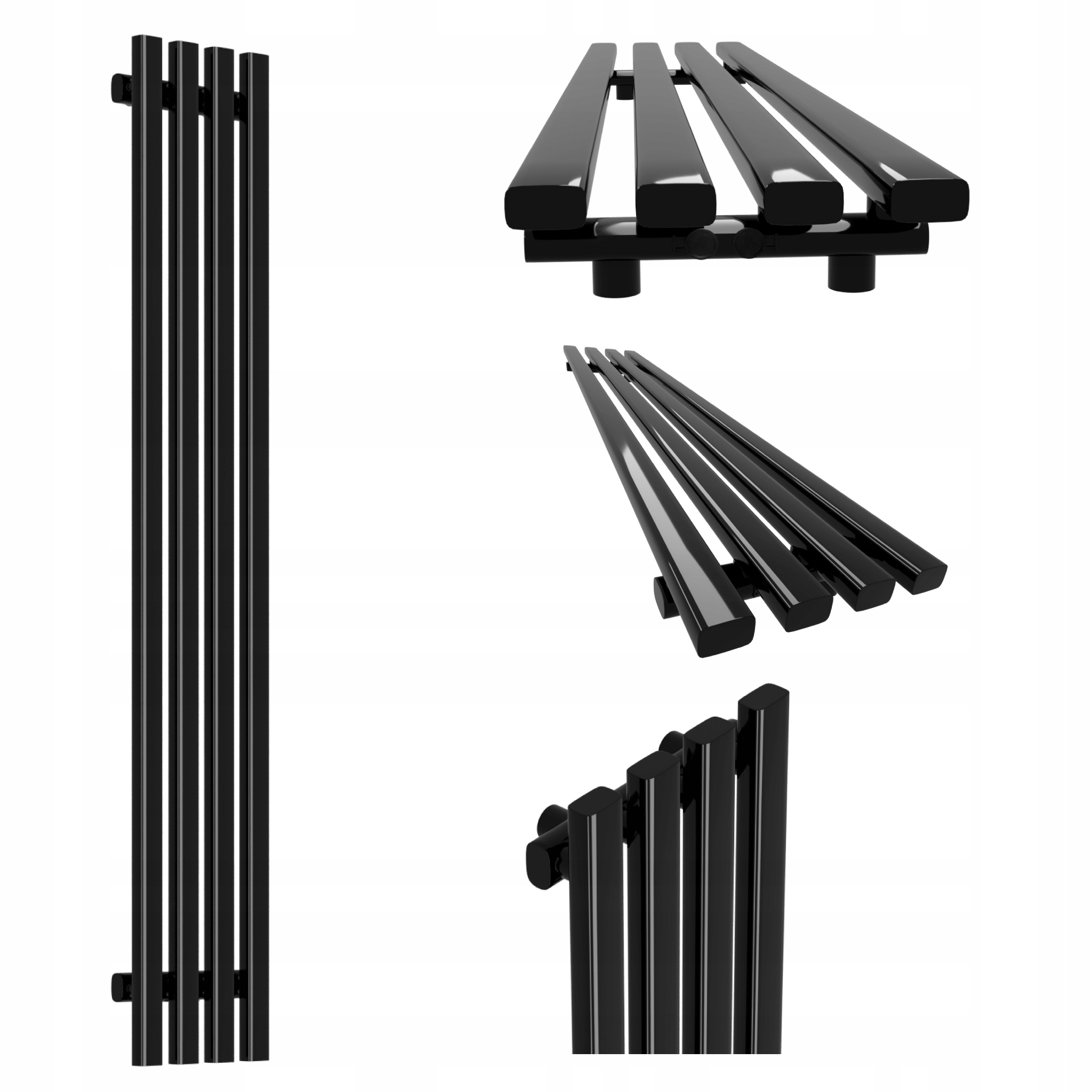 Dekorativní radiátor HORYZONT4 120x29 černý poloviční