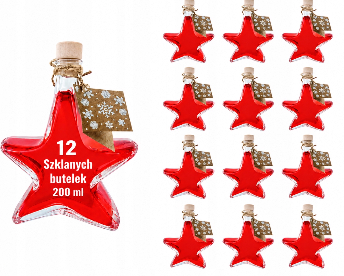 Skleněná láhev Vánoční hvězda na Likéry likéru se zátkou 200 Ml