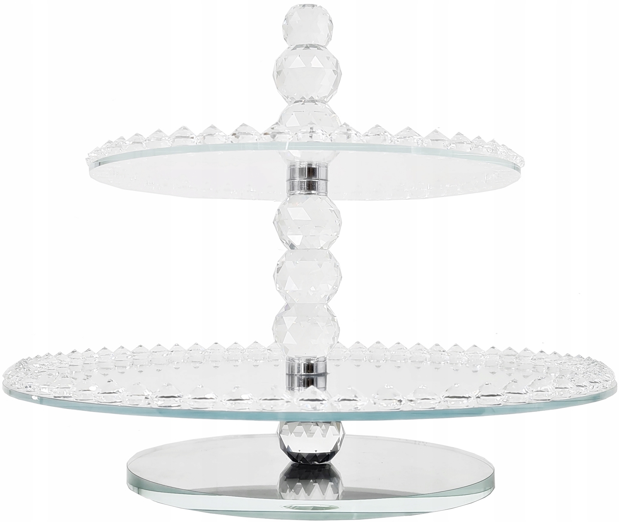 PATERA OBROTOWA Z KRYSZTAŁAMI GLAMOUR LUSTRZANA