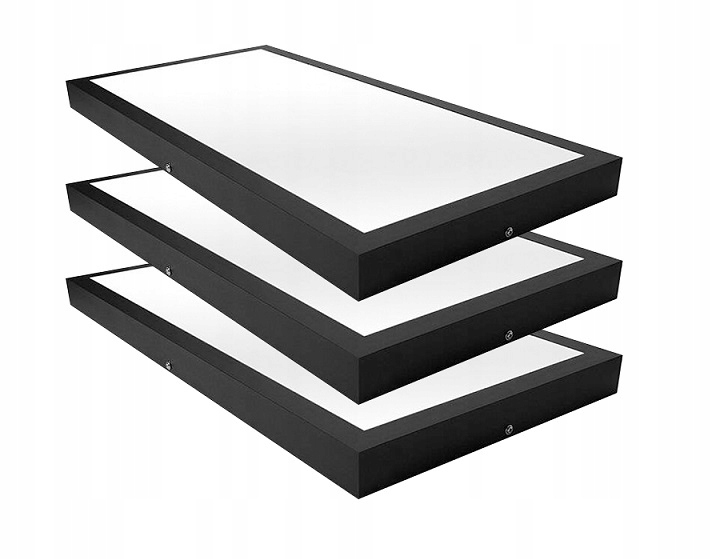 3 x Panel LED 36W NATYNKOWY czarny 60x30cm Plafon