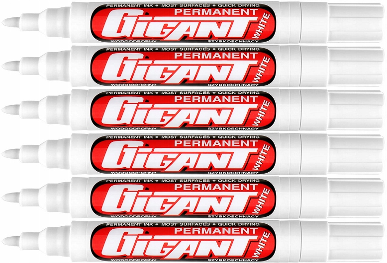 

Marker Biały Permanentny Szybkoschnący Odporny x 6