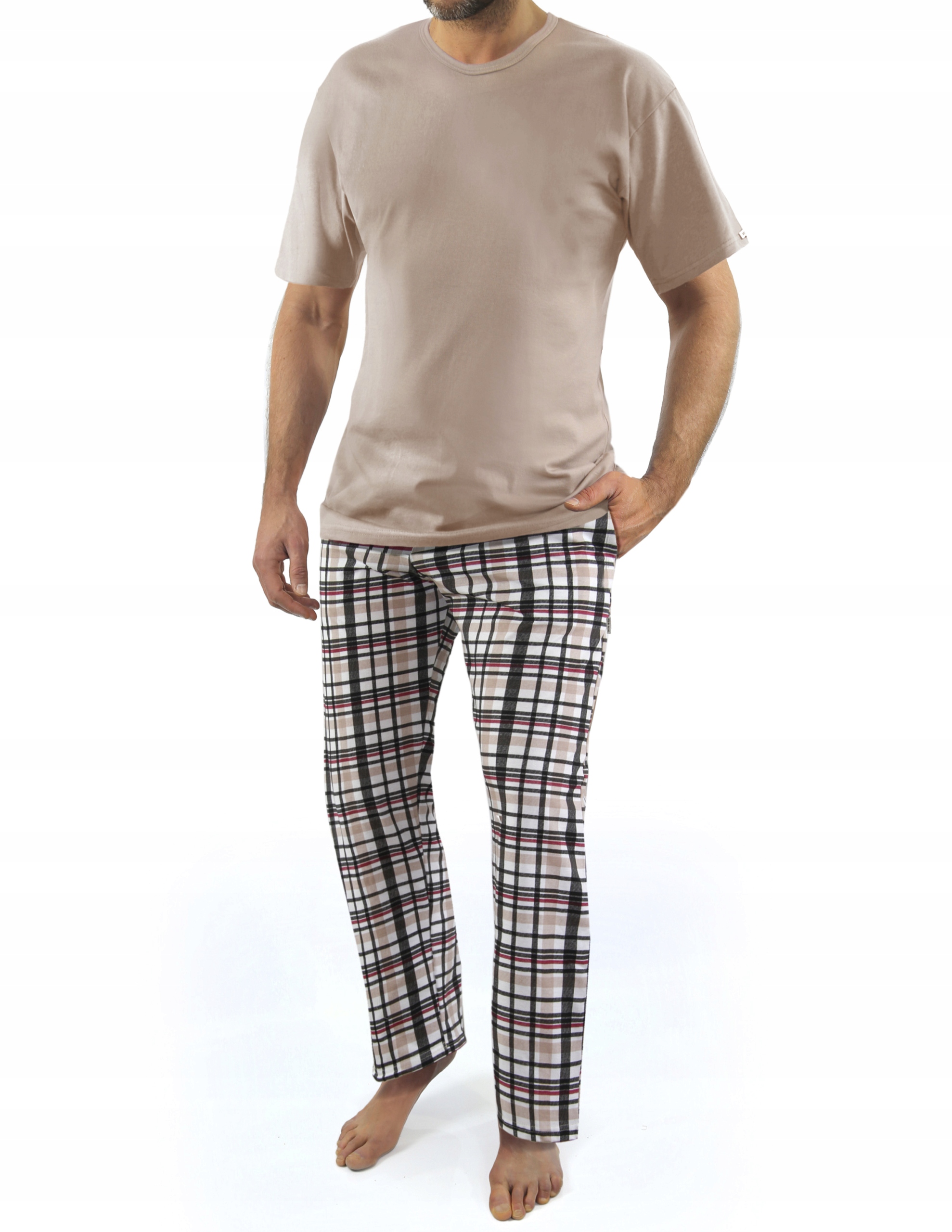 Sesto Senso Pánské bavlněné pyžamo 3XL Latte