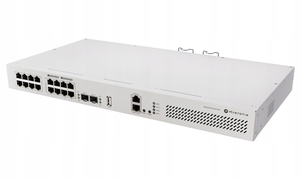 MikroTik Switch/Router CRS418-8P-8G-2S+RM, 8x GbE, 8x GbE PoE+ (150 W), 2x