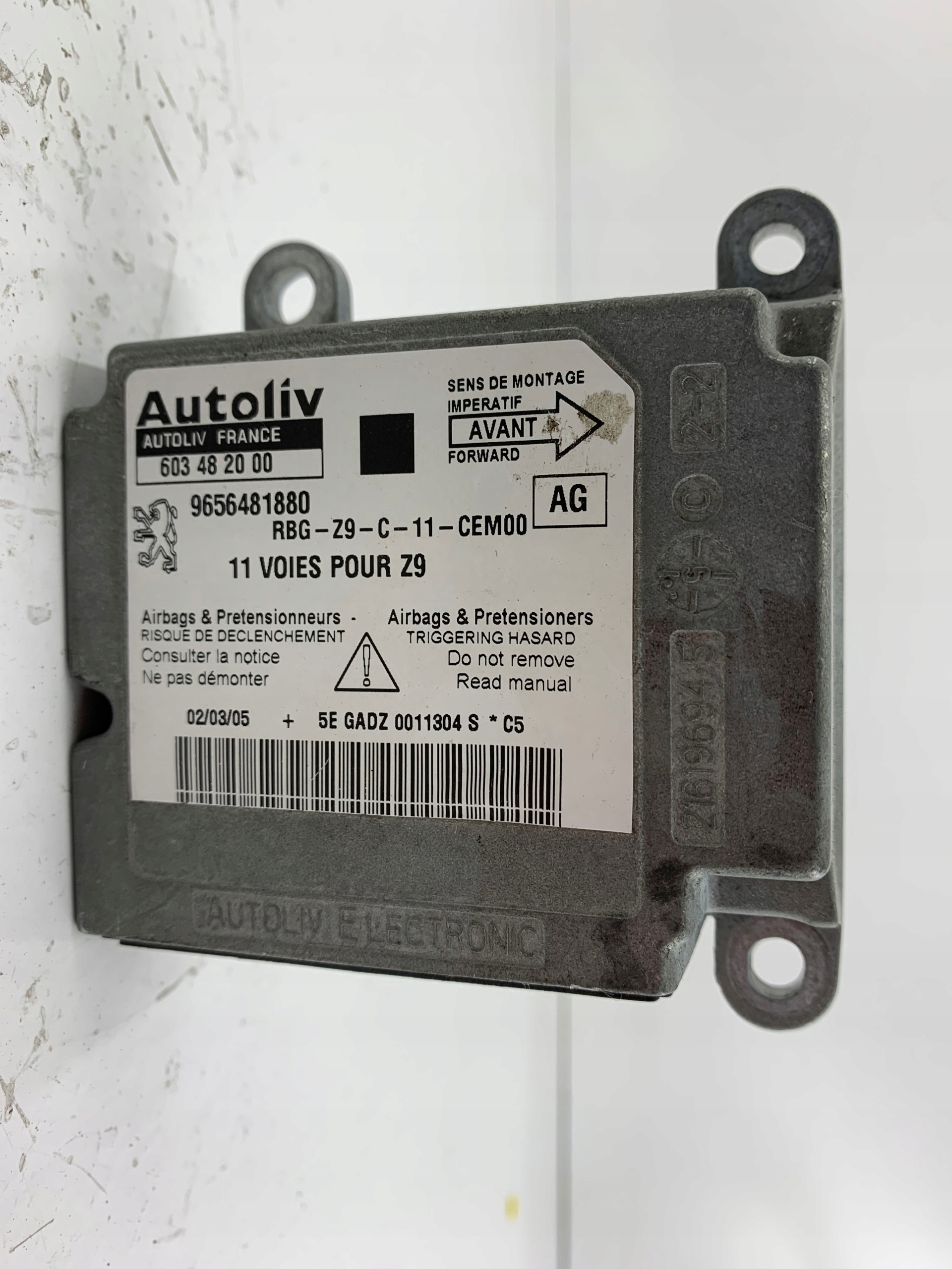 PEUGEOT 607 modulo SENSOR airbag airbag 9656481880