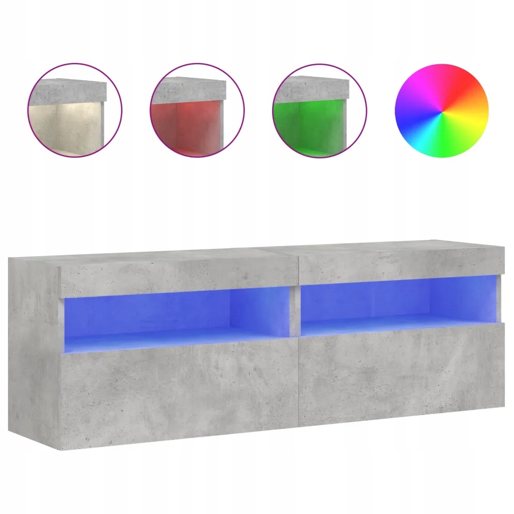 Ścienne szafki RTV LED RGB 60x30x40 beton
