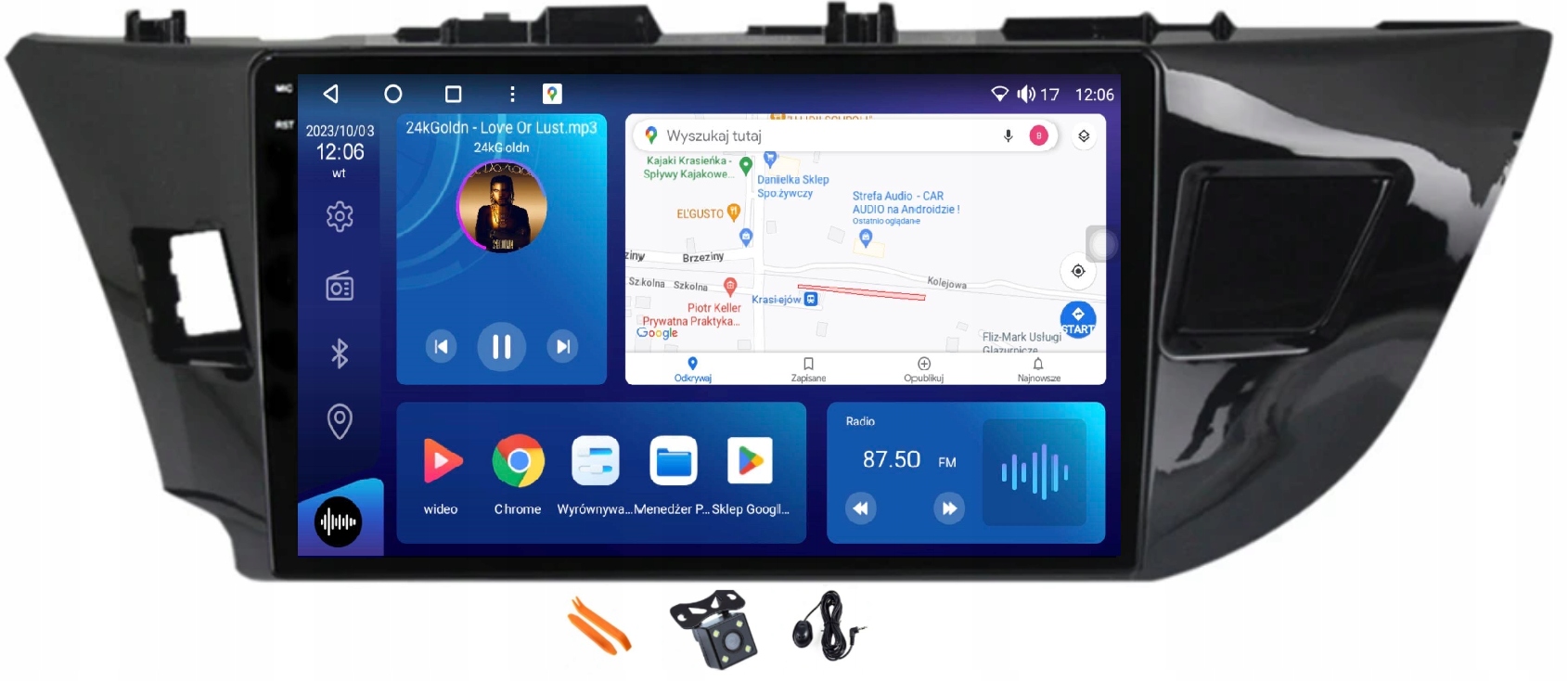 Rádio Android Navigácia VQ230 Qled Carplay Lte Toyota Corolla 11 E16 12-16