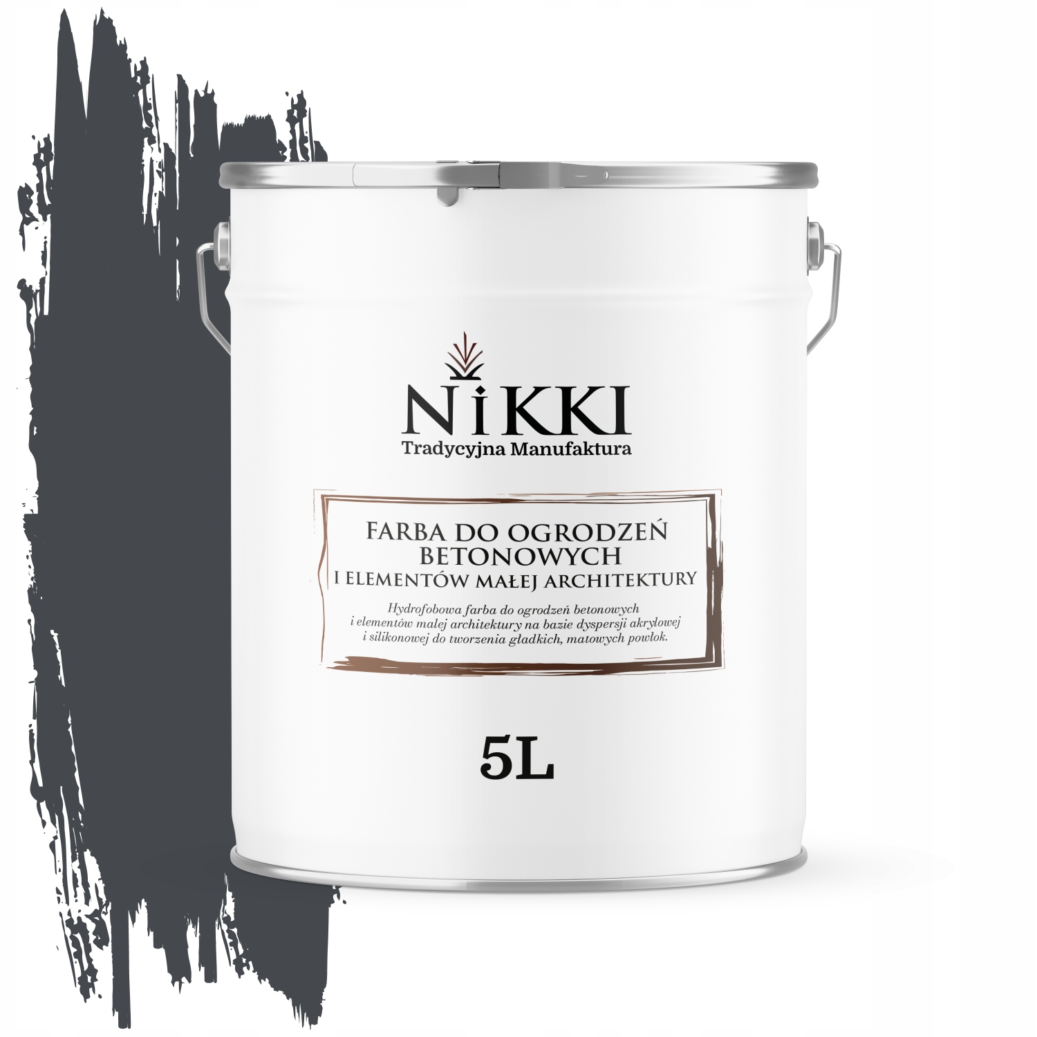 Farba Na Maľovanie Plotov 5 L Betónových Kvetináčov Šedá Oceľová 7024