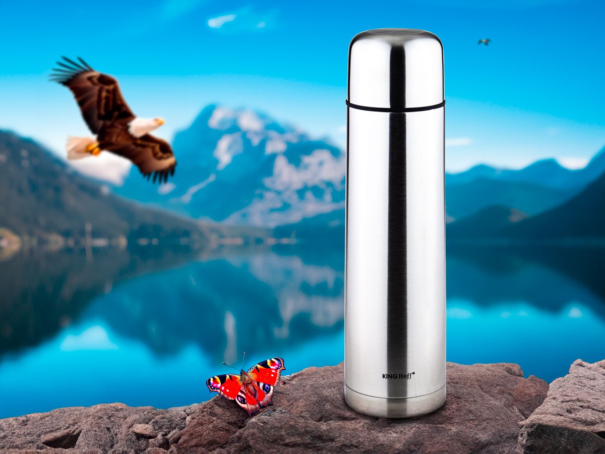 TERMOS Kawa Herbata STAL Nierdzewna z KUBKIEM 1L Marka Kinghoff