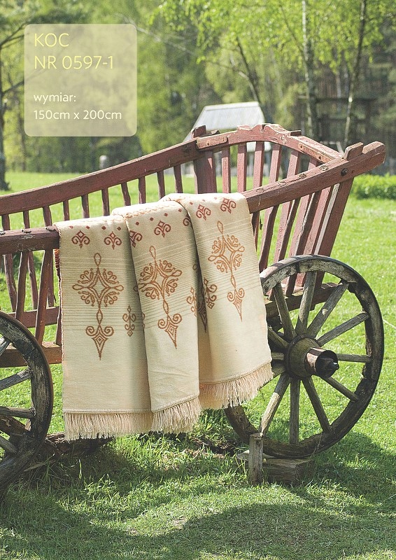 Akrylová bavlněná deka 150x200 krémově béžová