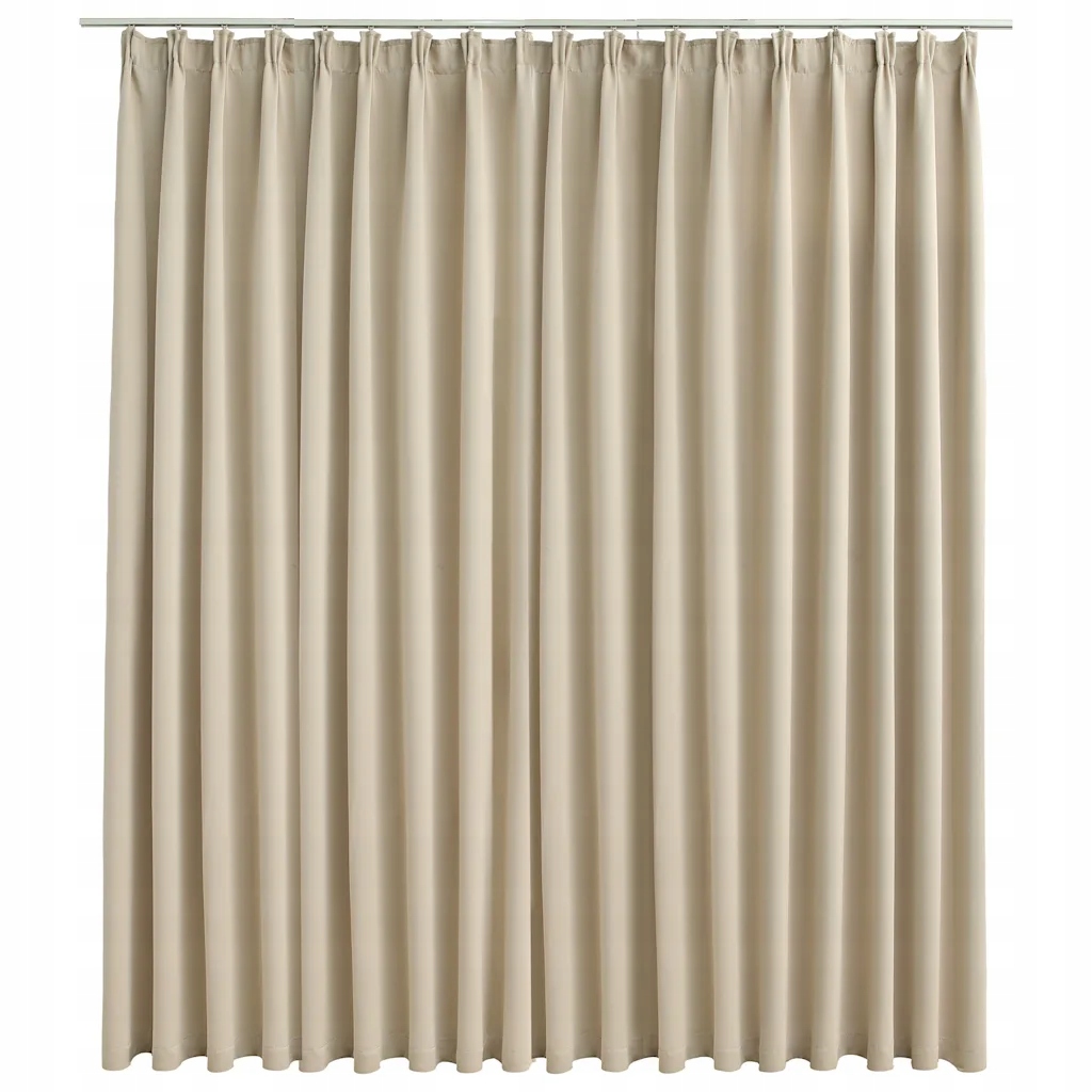 Zatemňovací závěs béžový 290 x 245 cm, kovové háčky, 100% polyester