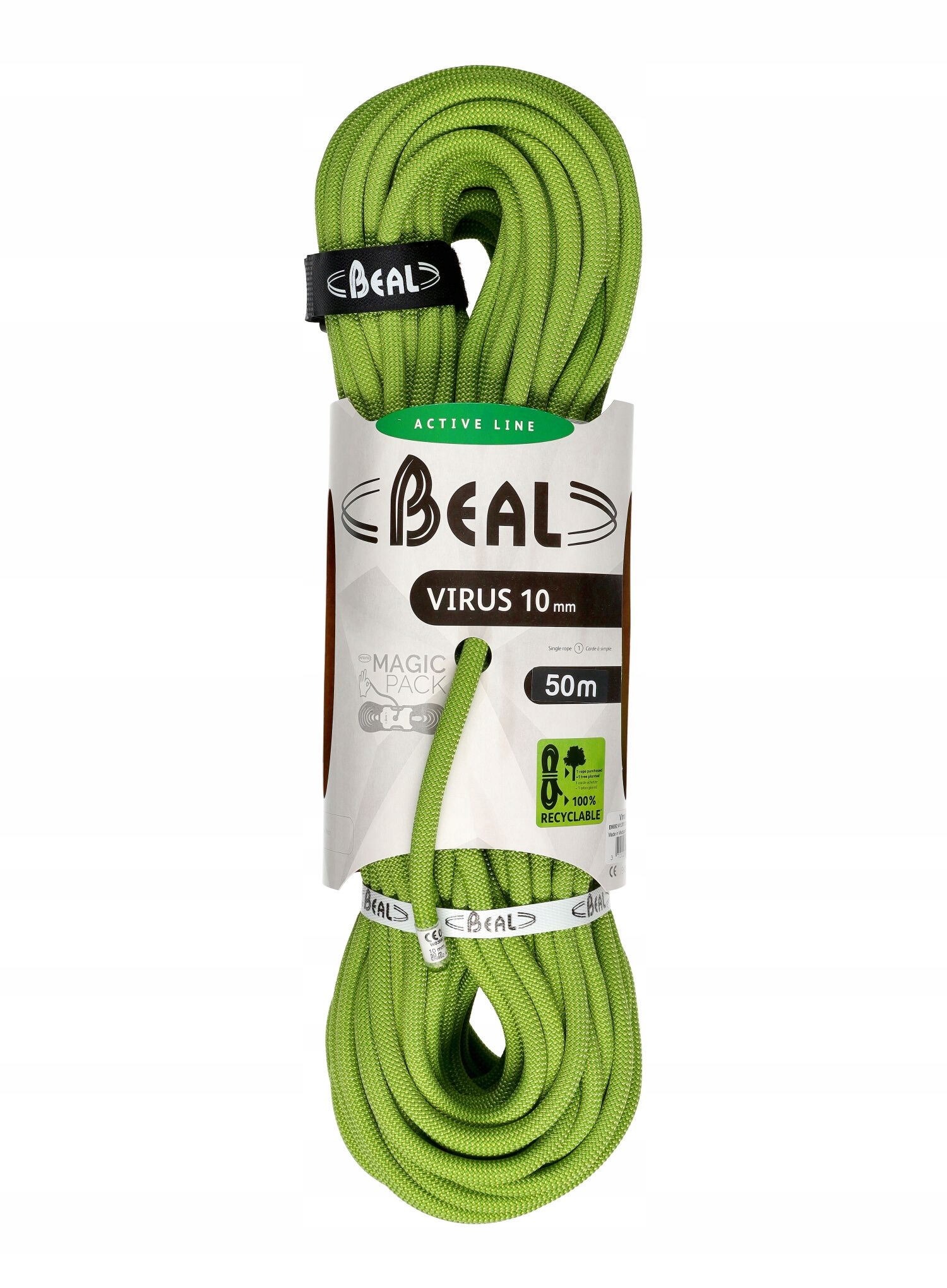 Lezecké lano Beal Virus 10 mm 50 m solid green