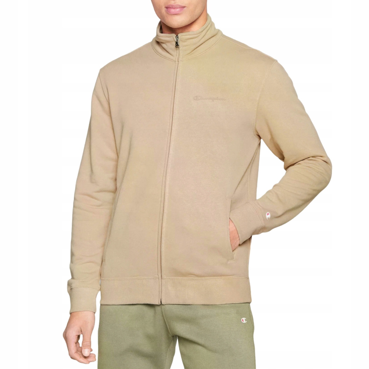 Pánská Mikina Champion 218538MS073 Na Zip Béžová L