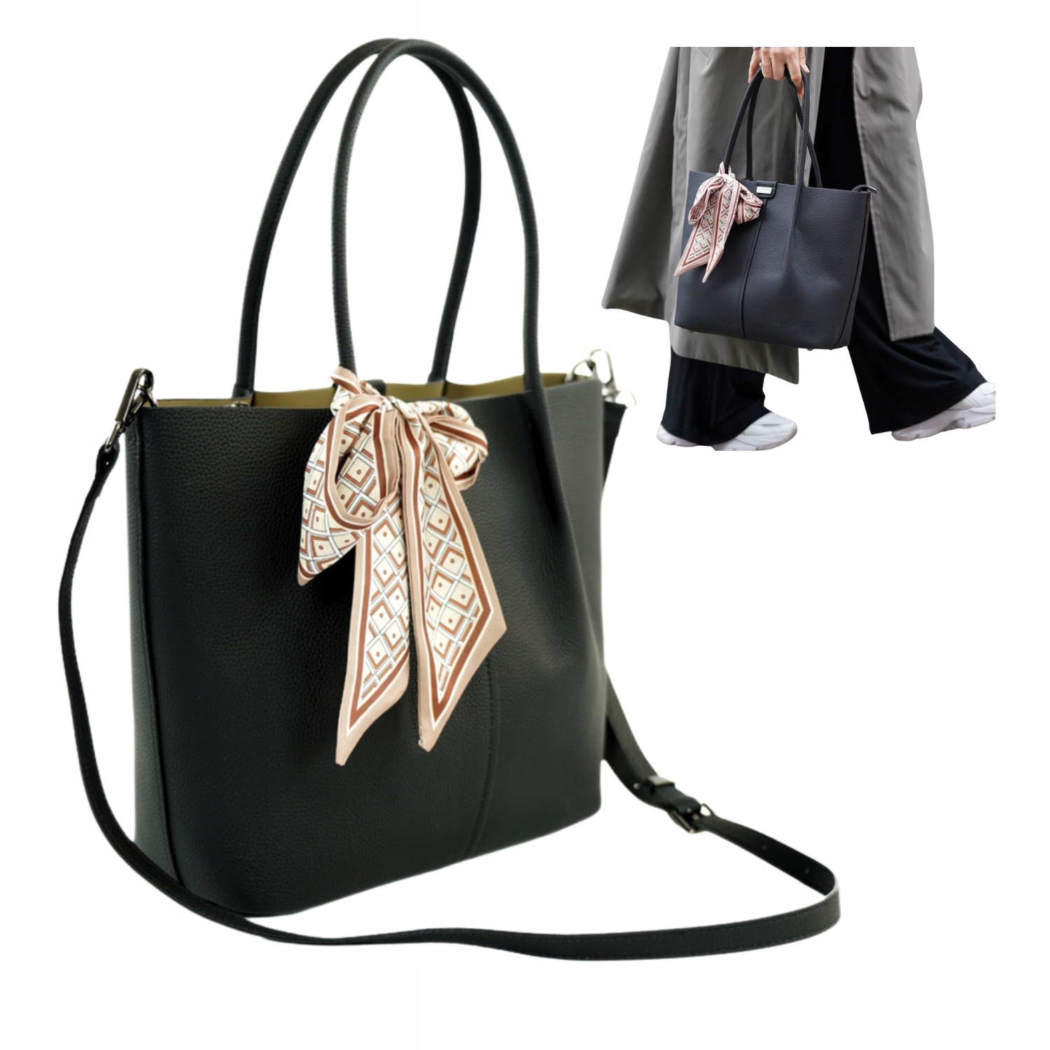 Dámská kožená taška Solier, kabelka přes rameno do ruky, shopper dárek