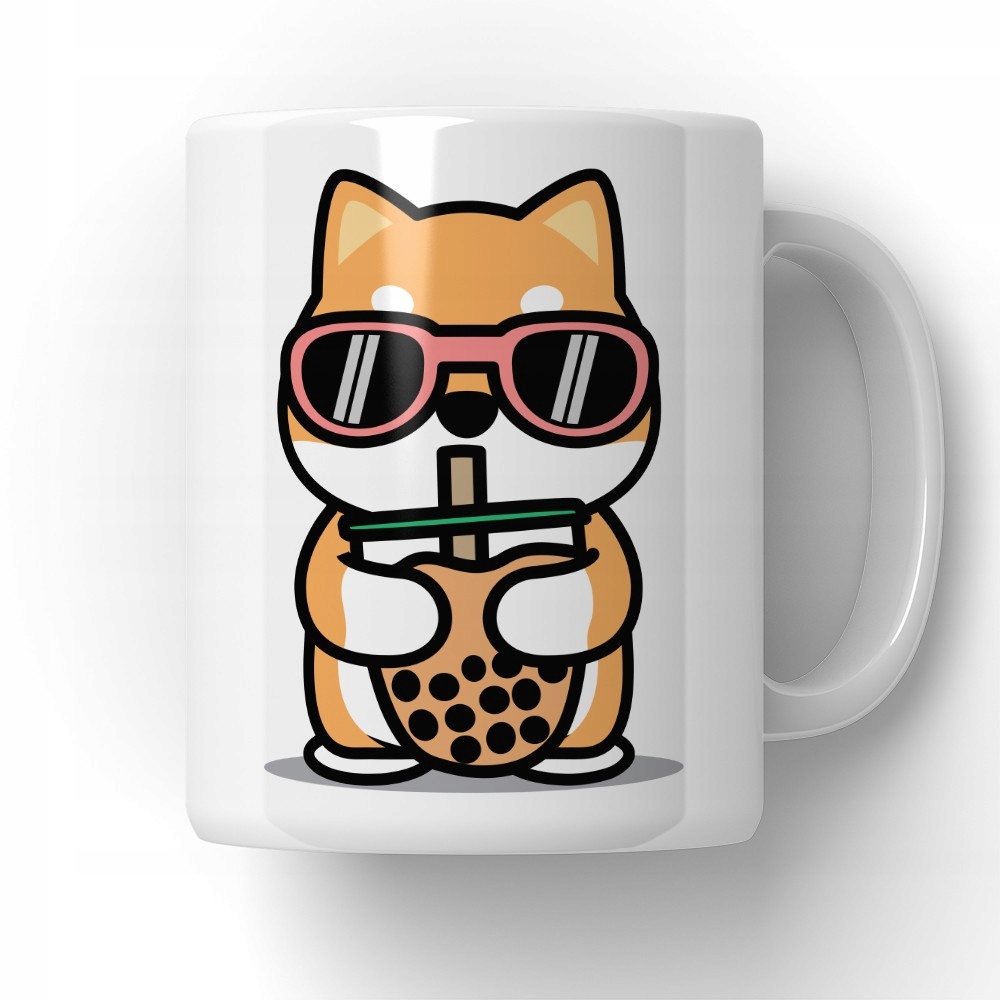 

Kubek Pies Shiba Inu Pijący Bubble Tea
