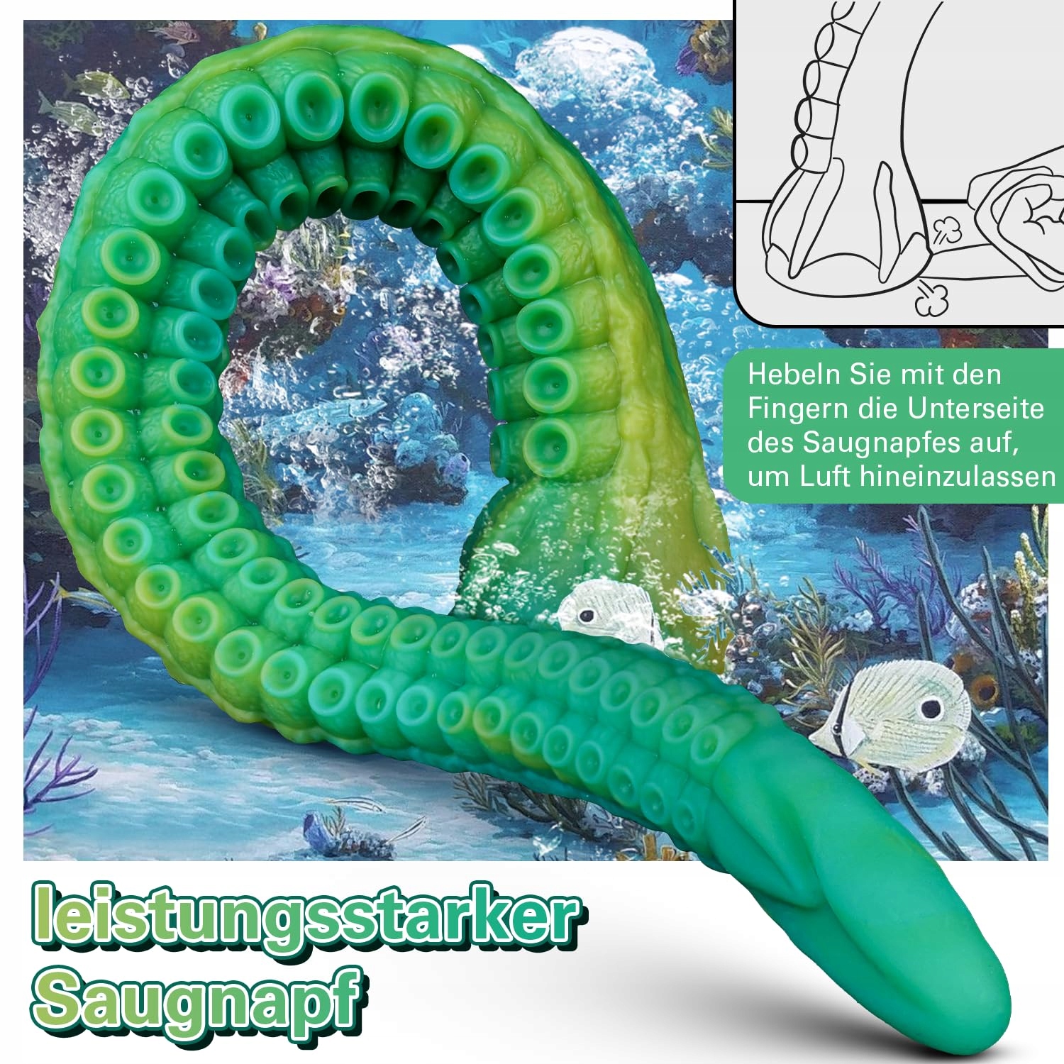 WAKELUST Dildo Silikon 40CM Ośmiornica Fantasy Z Przyssawką Realistyczny — miniatura 6