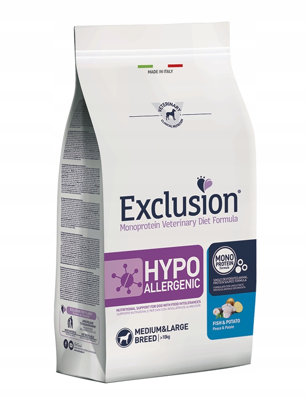Exclusion Hypoallergenic średnie/duże rasy psów ryba i ziemniaki 2kg