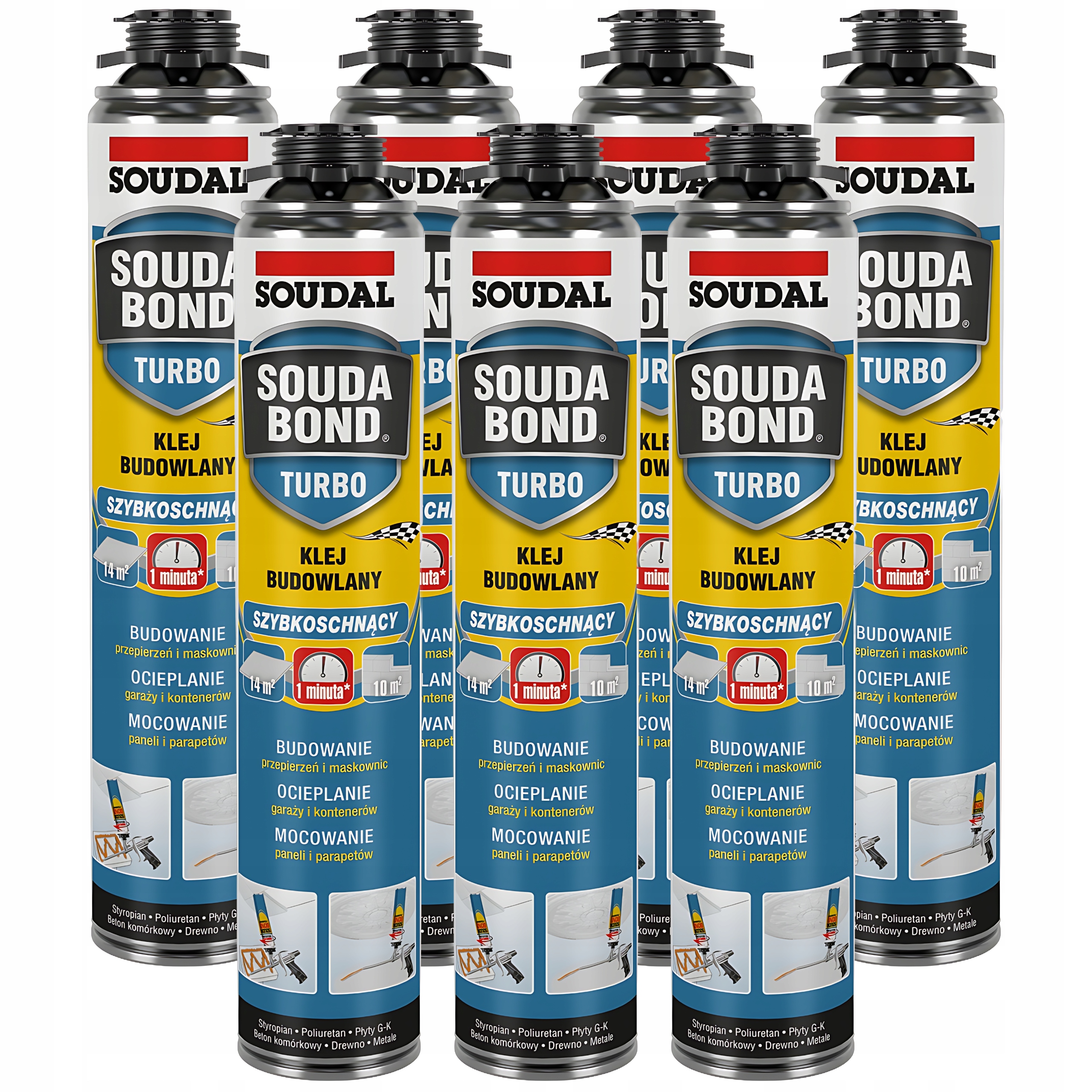 Rychleschnoucí polyuretanové stavební lepidlo Soudal Soudabond Turbo 750 ml