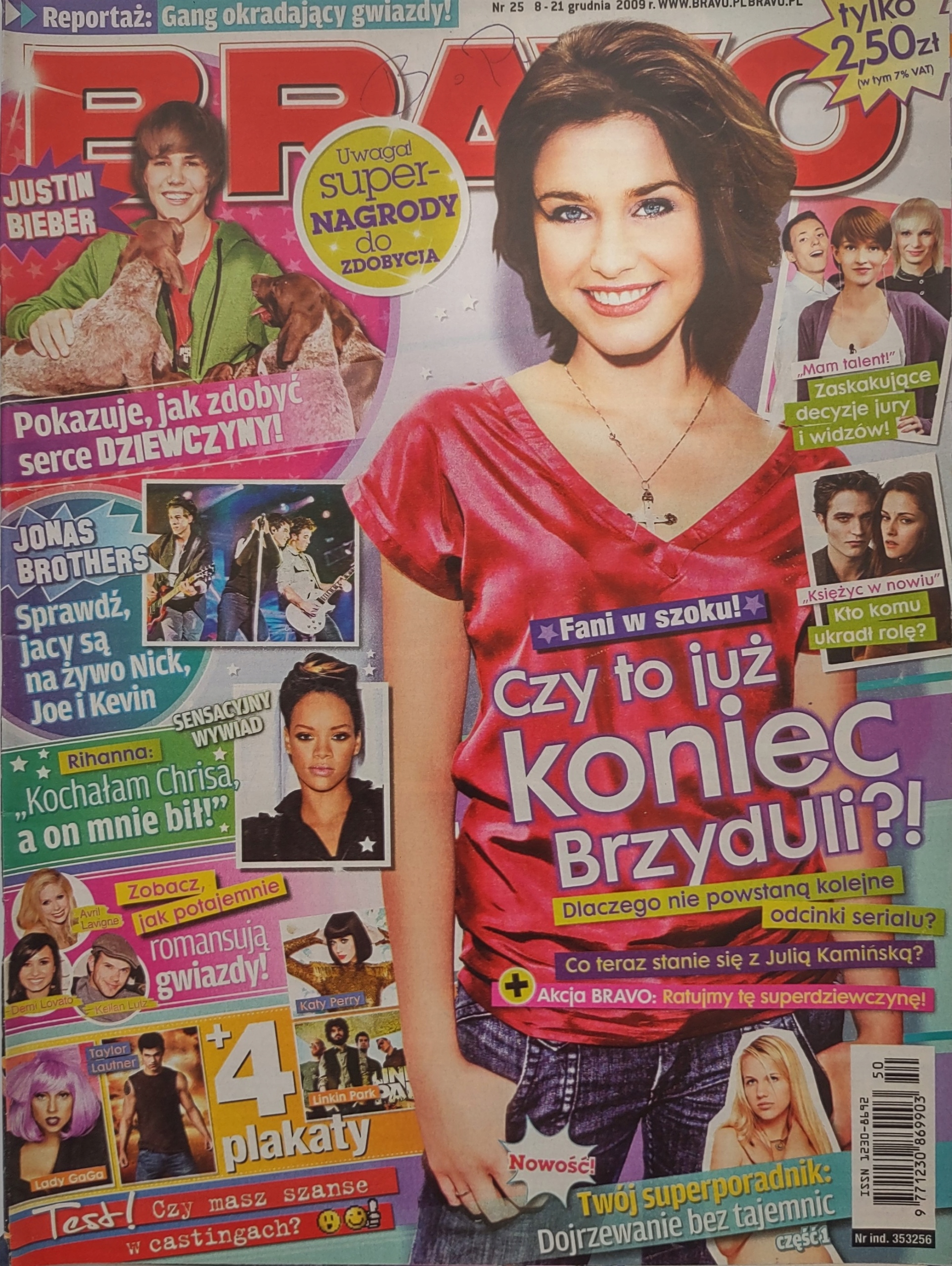 Bravo 25 2009 brak plakatów i dodatków Rihanna