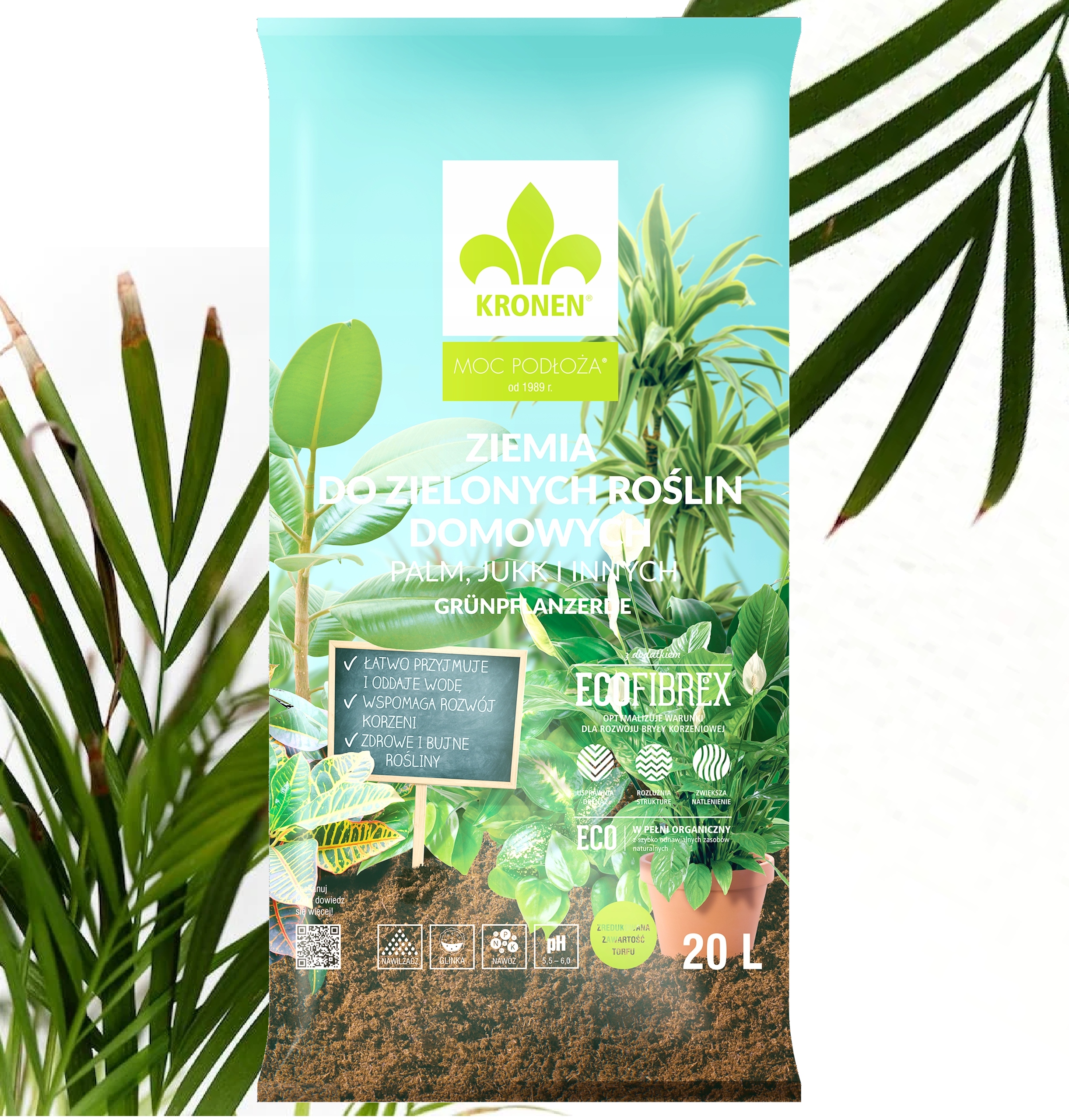 ZIEMIA PODŁOŻE DO ROŚLIN ZIELONYCH PALM JUK DRACEN MONSTERY KRONEN 20L