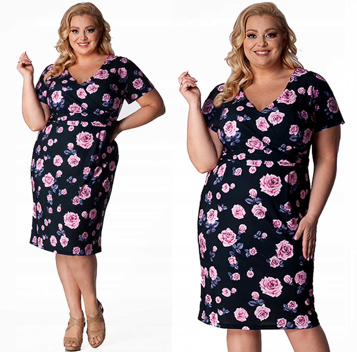 Elegantní Obálková šaty Na Svatbu Na Svatební Hostina Plus Size (46-54) 54 7XL