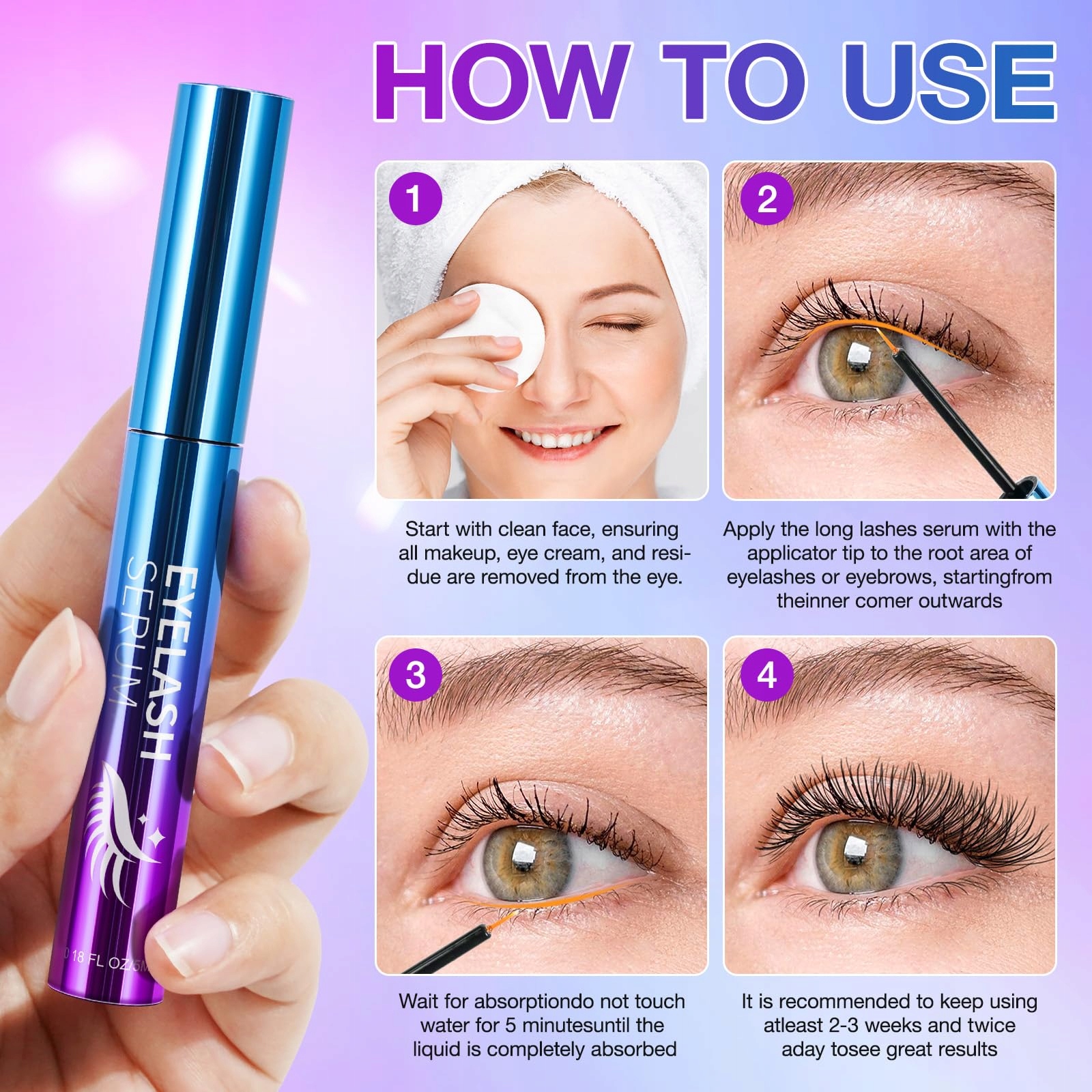LONG4LASHES Serum Do Rzęs i Brwi Naturalna Formuła 5ml — miniatura 4