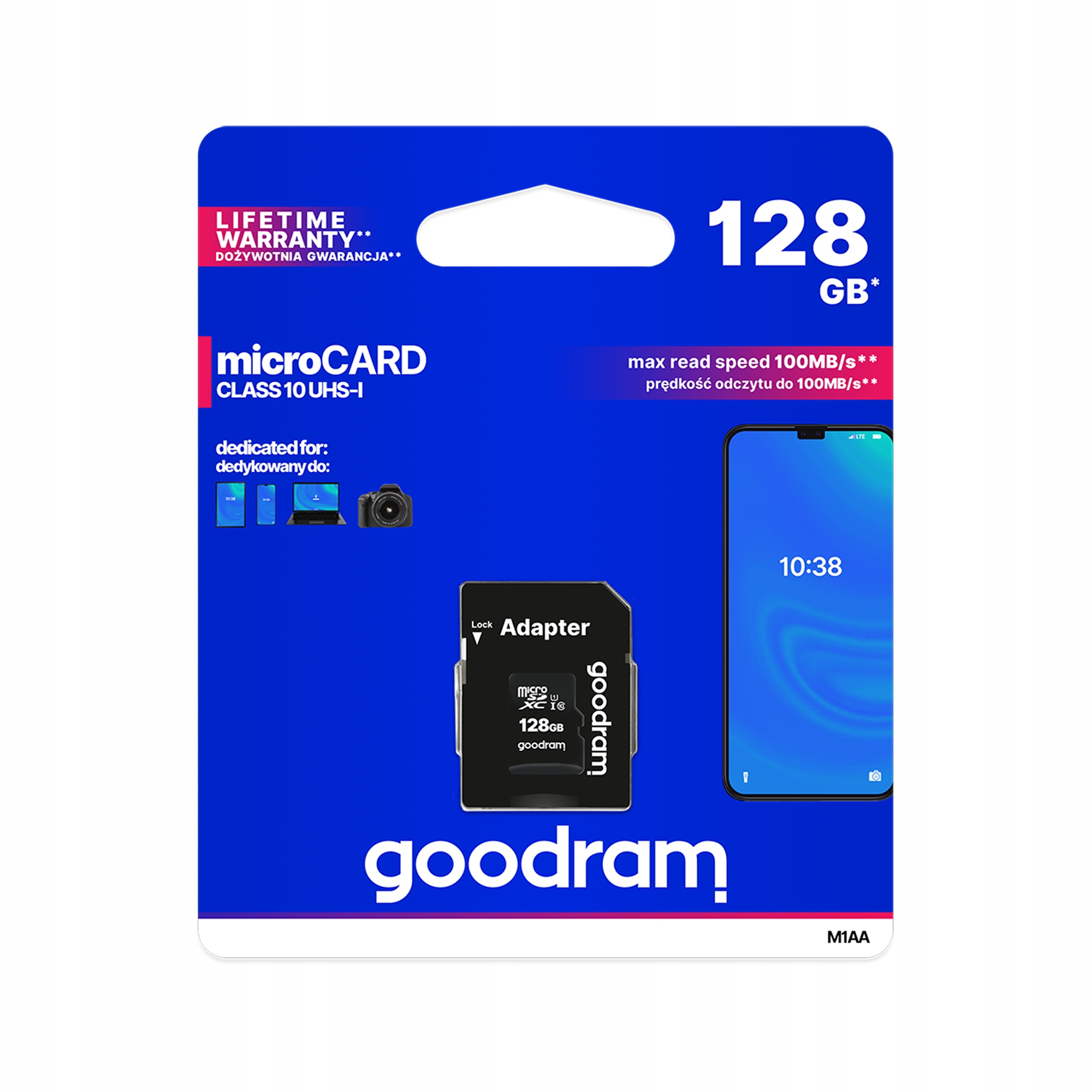 Goodram paměťová karta microSD 128 Gb Class 10 Uhs-i Sd adaptér