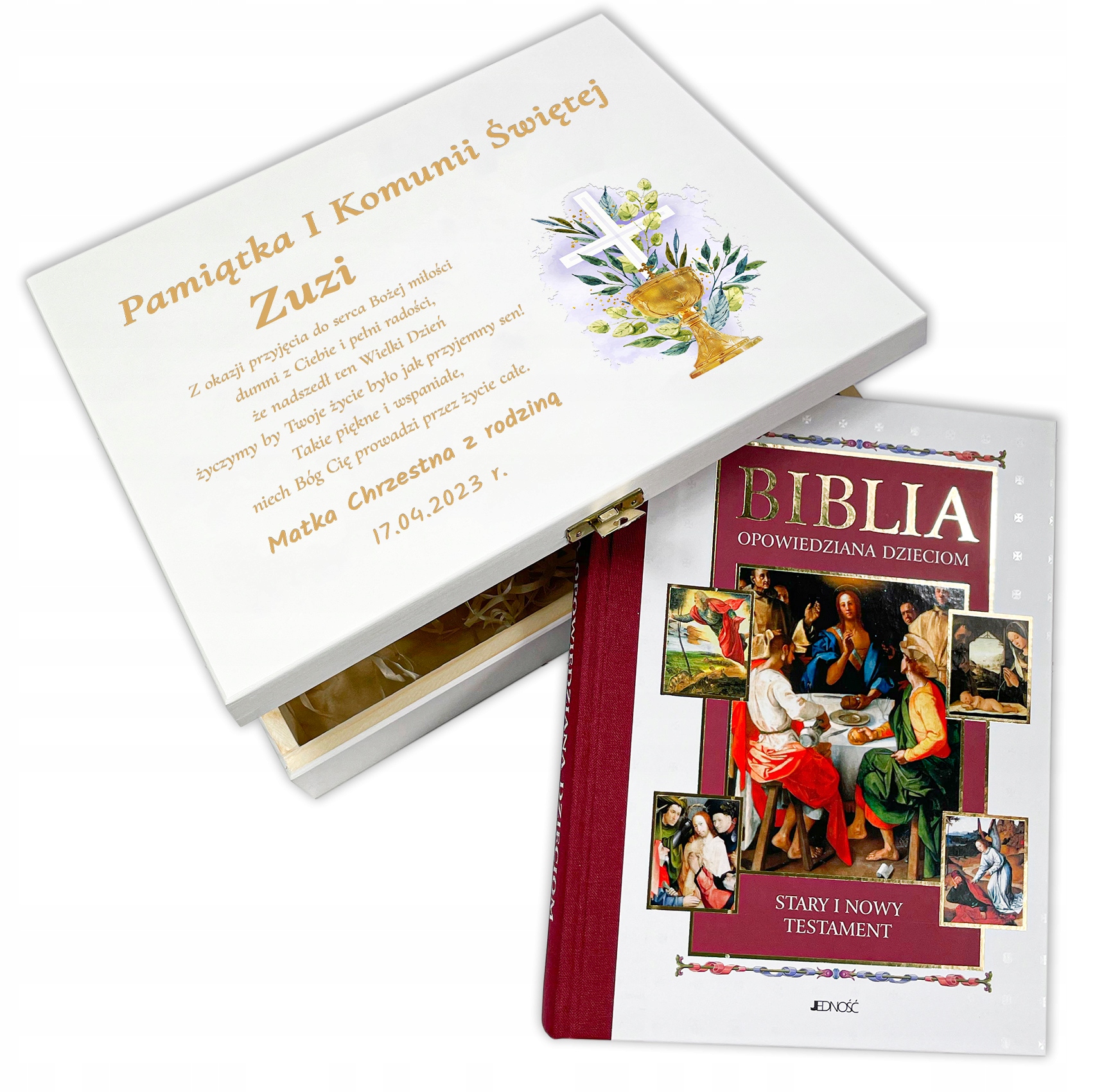 

Biblia Dla Dzieci Na Komunię Na Chrzest Z Grawerem