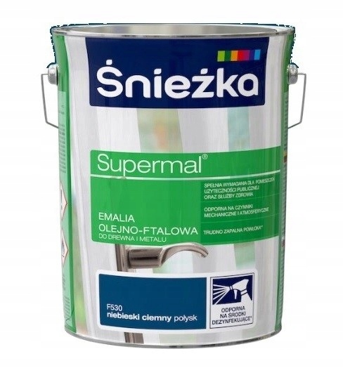 Śnieżka Supermal Emalia Olejno ftalowa Niebieski Ciemny Połysk 5L