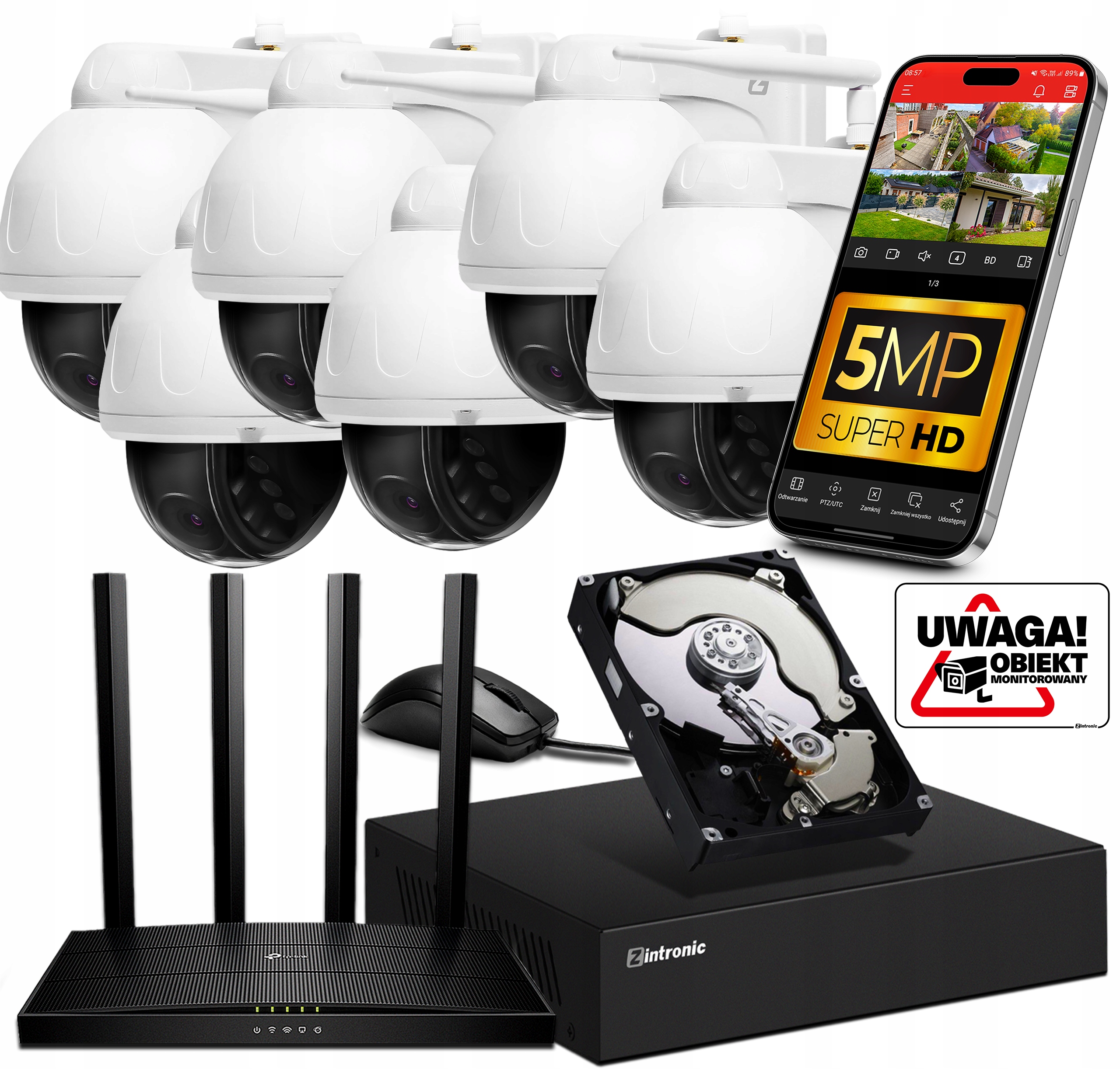 Sada WiFi 6 otočných Kamer 5MPx Audio, Detekce Osob