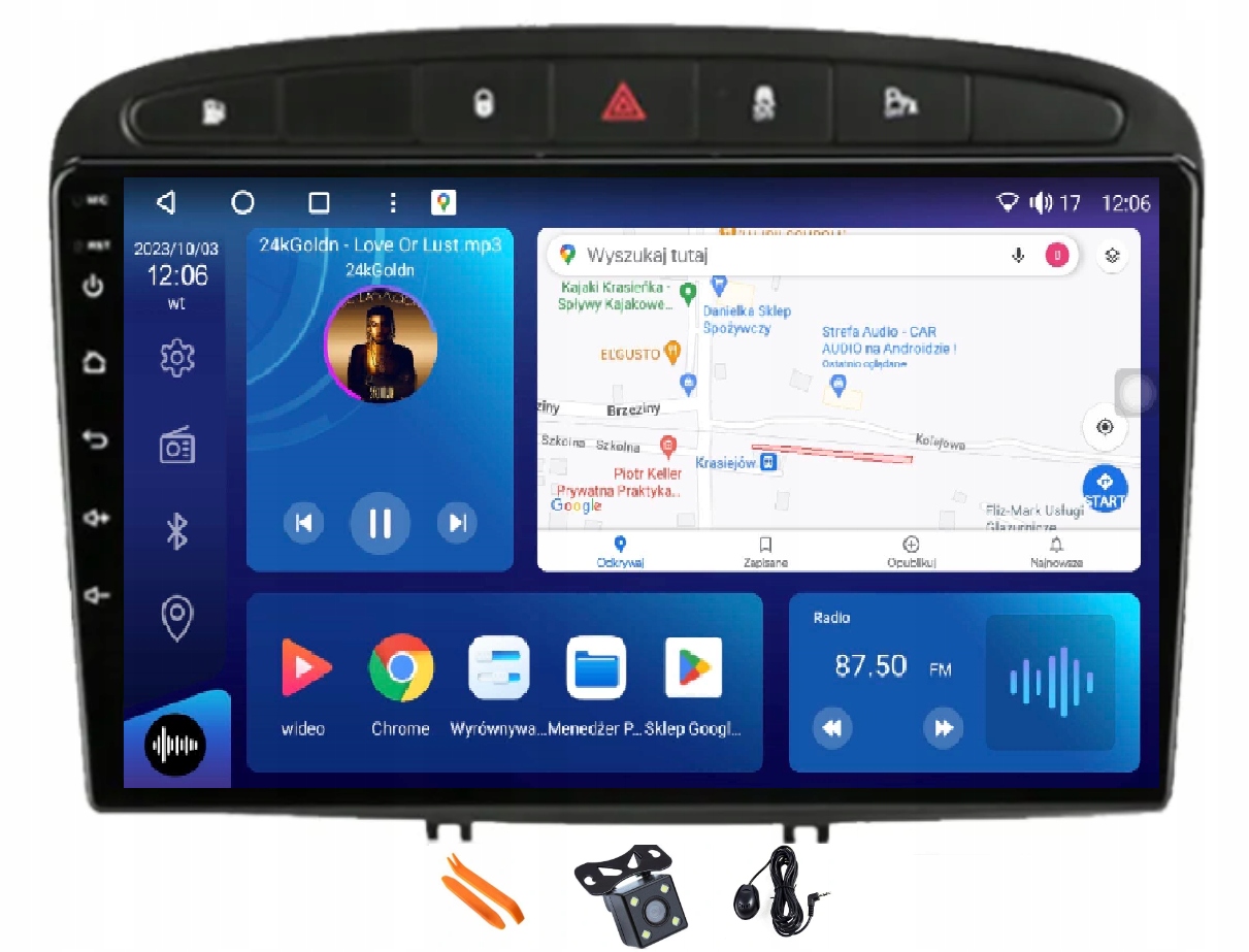 Rádio Android Navigácia Qled Carplay Lte Peugeot 408 308 07-13 Rzc 10-16
