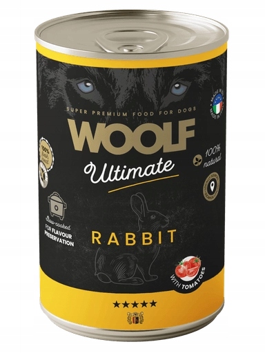 4x Woolf Ultimate Dog Králík s rajčaty 400g