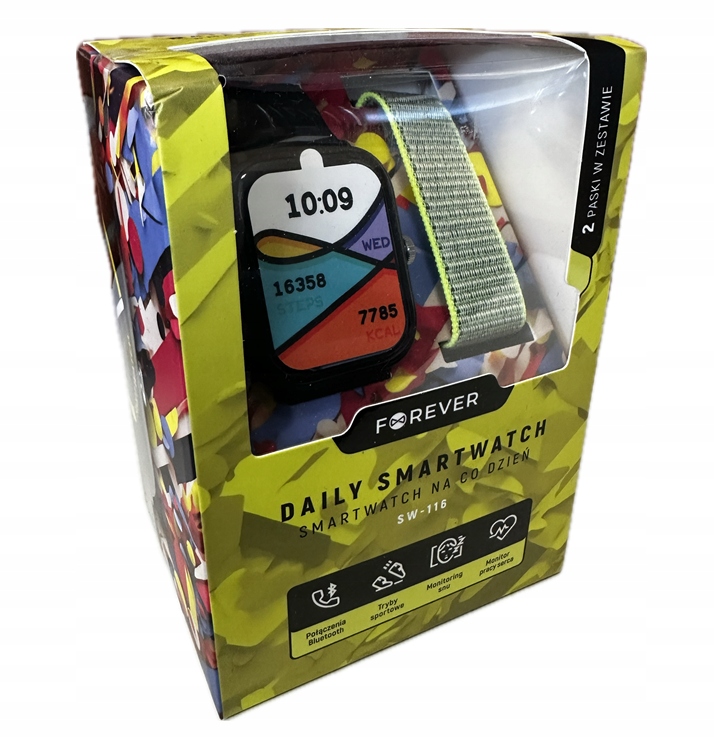 Forever Chytré Hodinky pro každodenní použití SW-116 2 řemínky jsou součástí balení